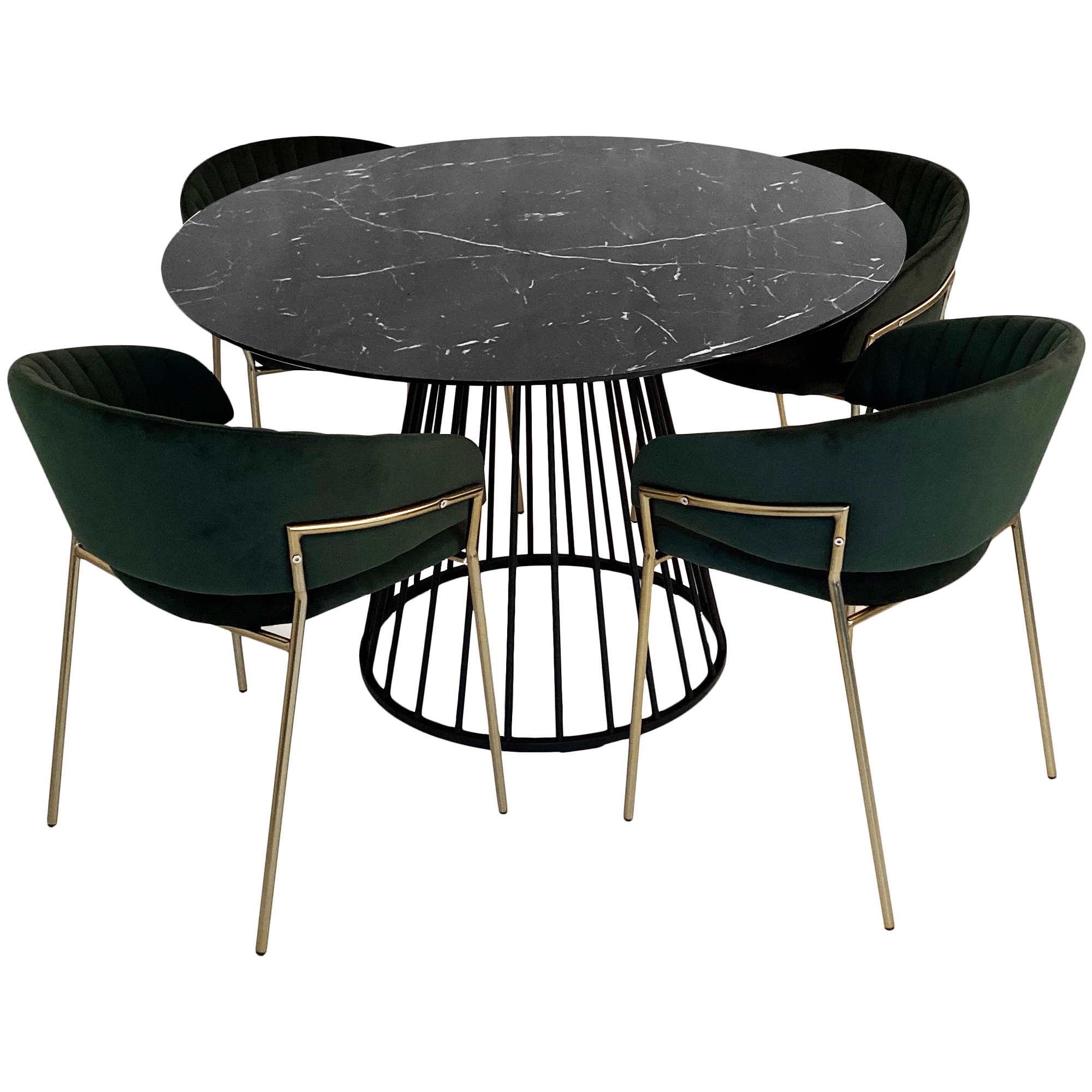 4 Seater Emerald Dining Table Chair Set Temple Webster