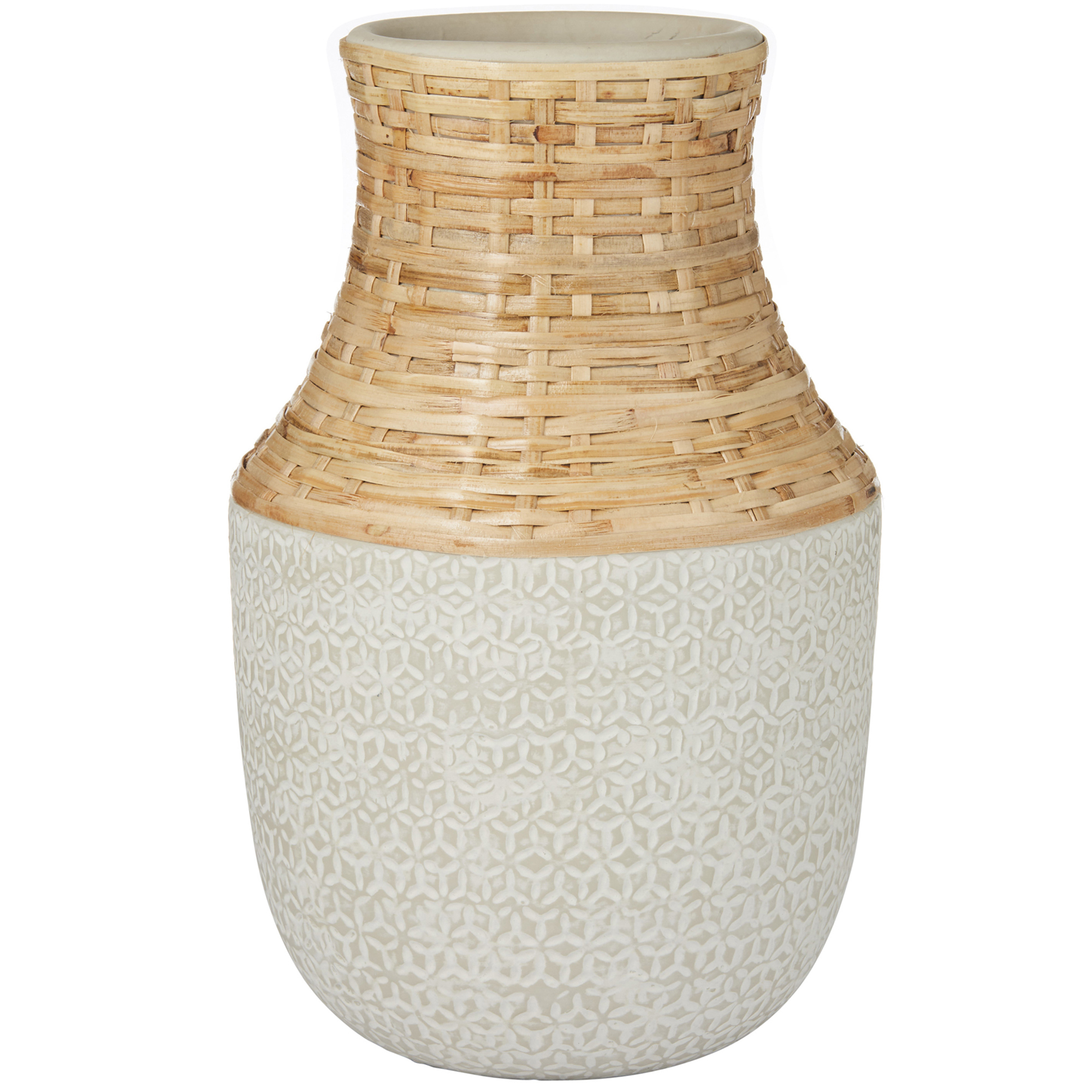 Grey Panama Ceramic Rattan Vases Temple Webster