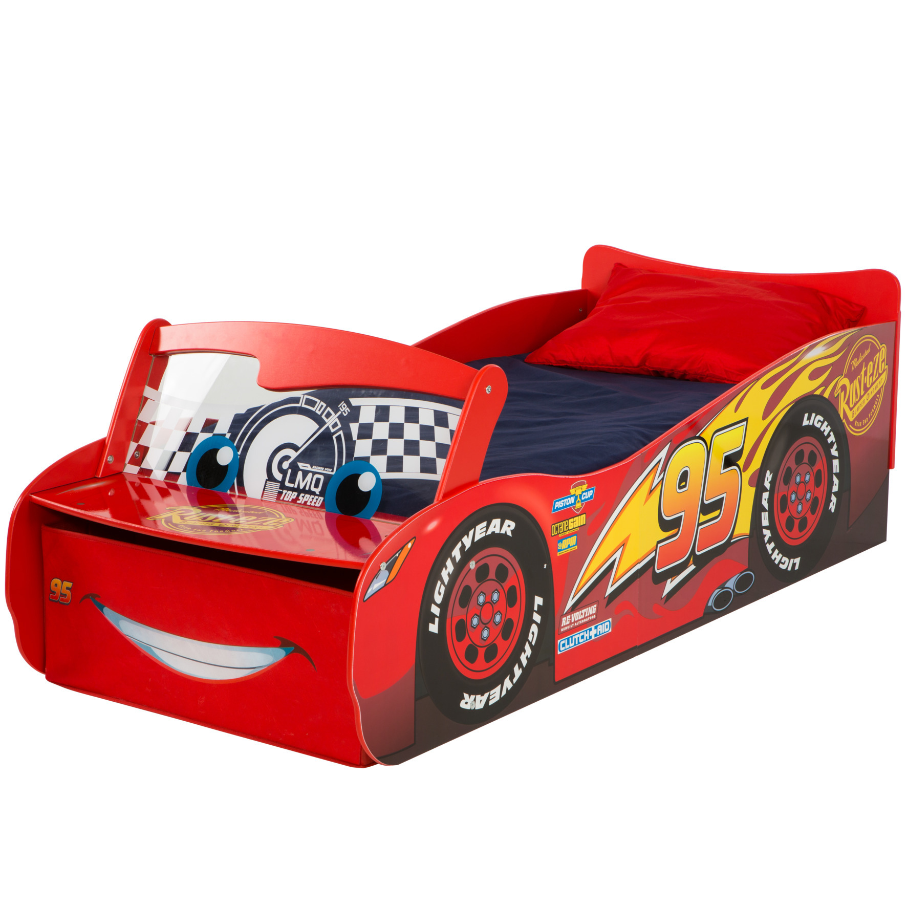 Disney Cars Lightning Mcqueen Toddler Bed With Storage