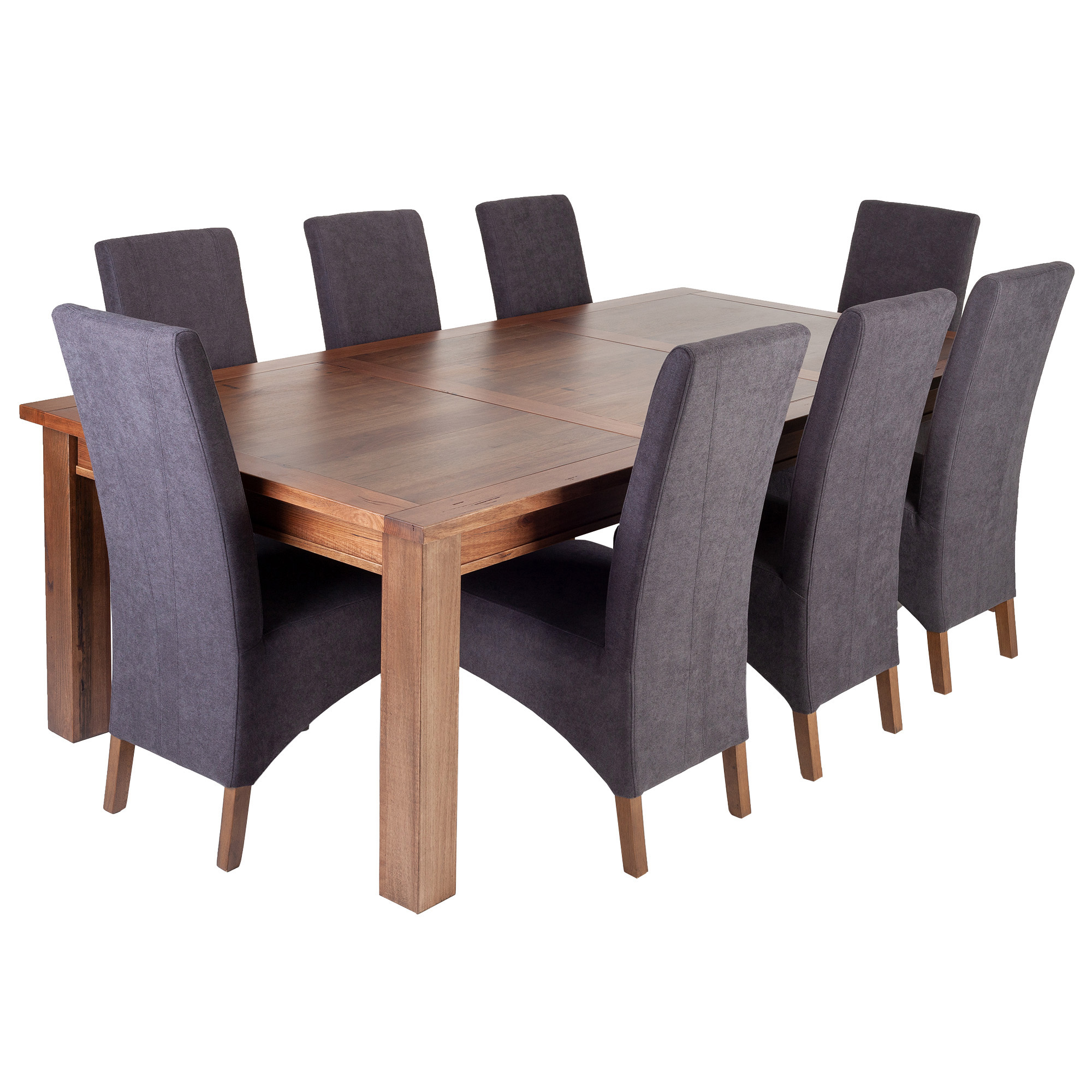 Natural with Grey Panana Wooden Dining Table Set With 2 Chairs in Choice of Colours Dining Room Furniture Set 