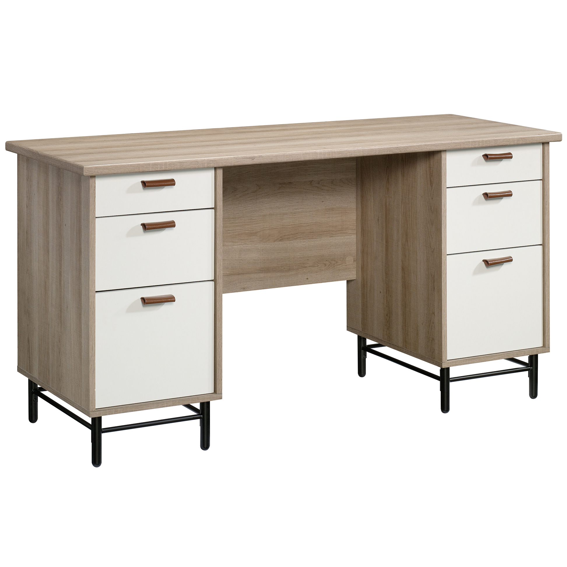 White Natural Anda Norr Executive Desk