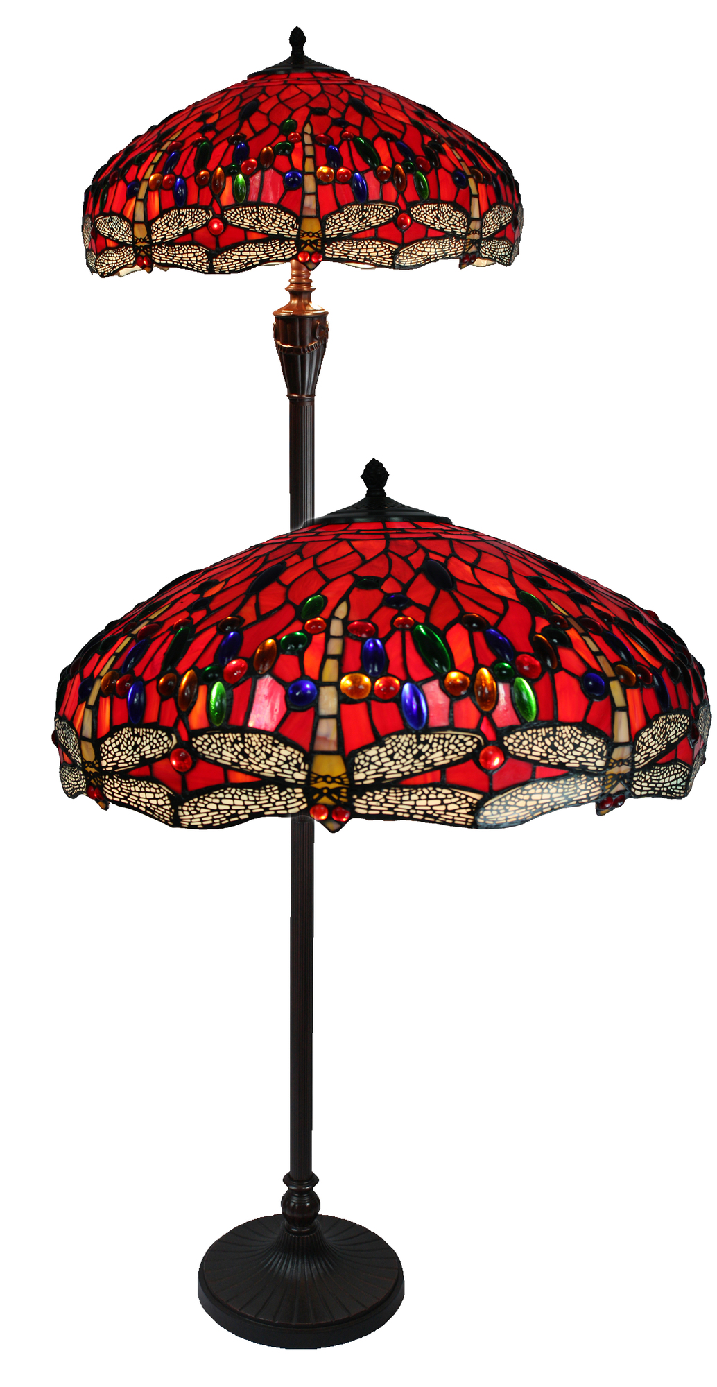 Tiffany Pieces Red Dragonfly Stained Glass Floor Lamp Reviews Temple Webster