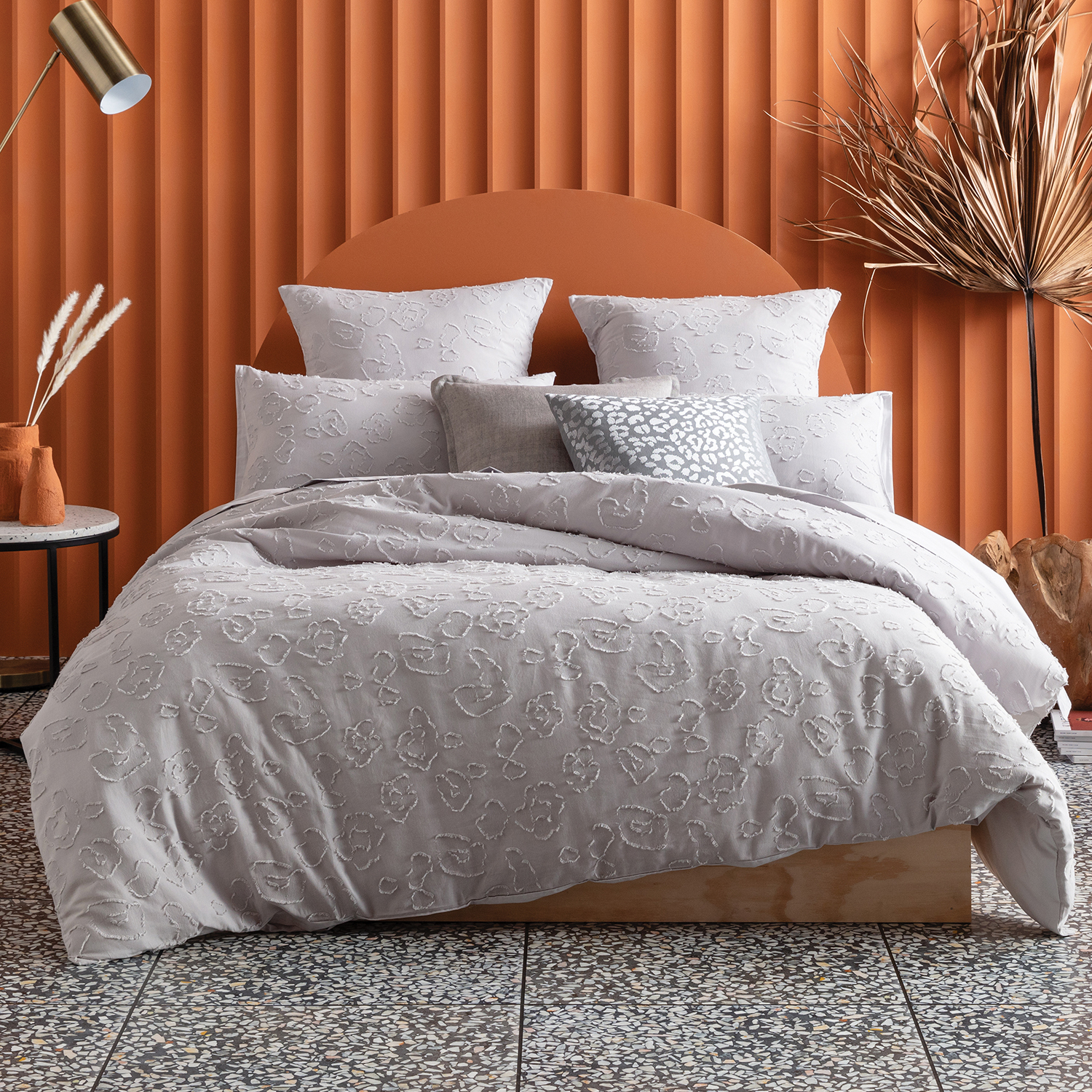 Grey Perry Cotton Jacquard Quilt Cover Set Temple Webster