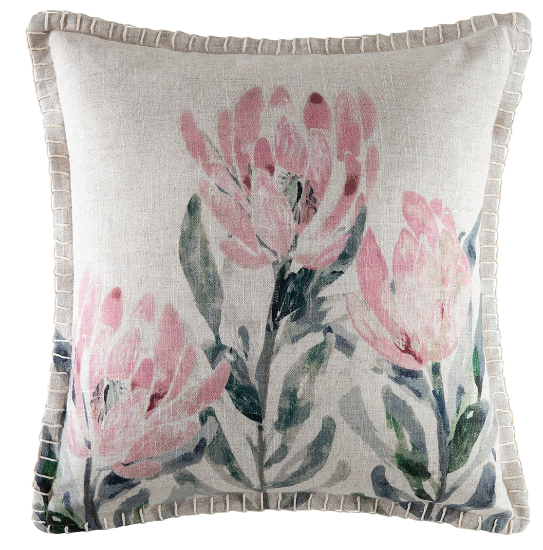 blush floral pillow