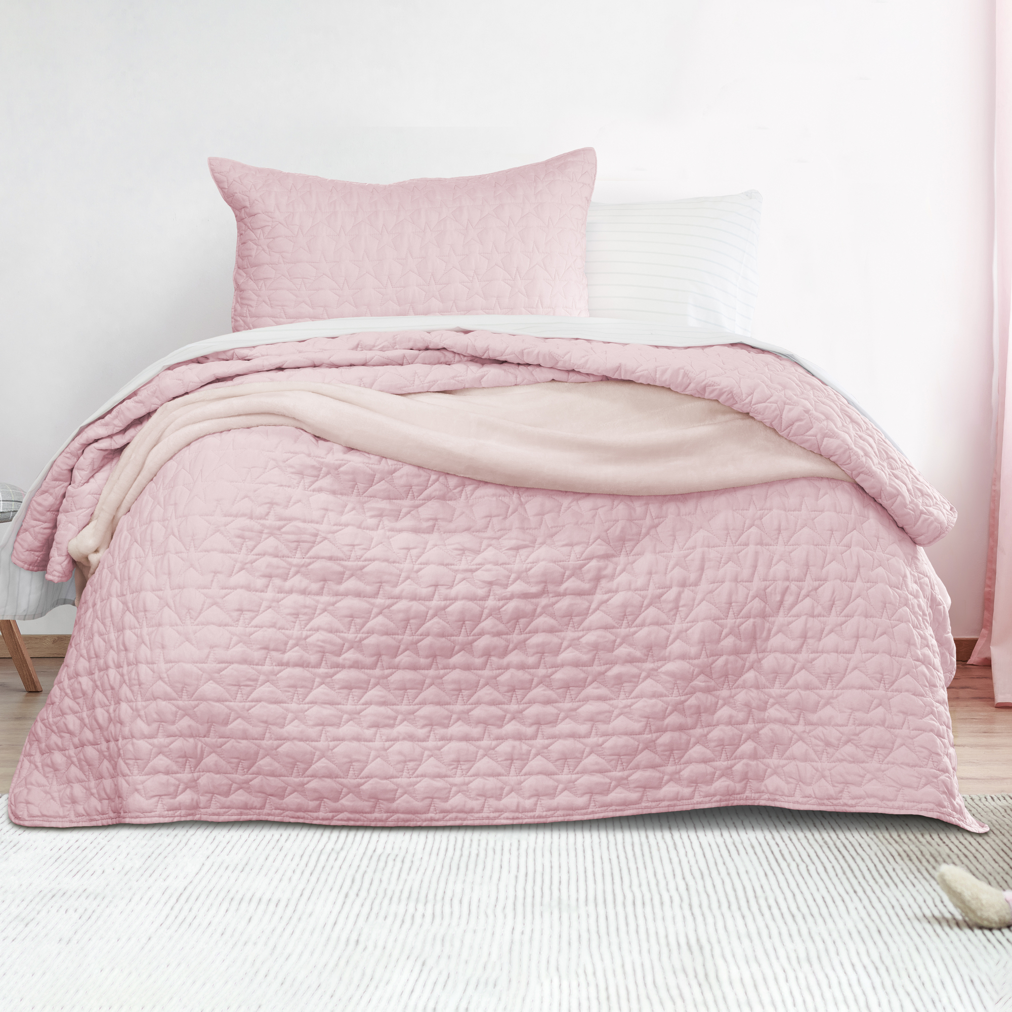 pink coverlet set