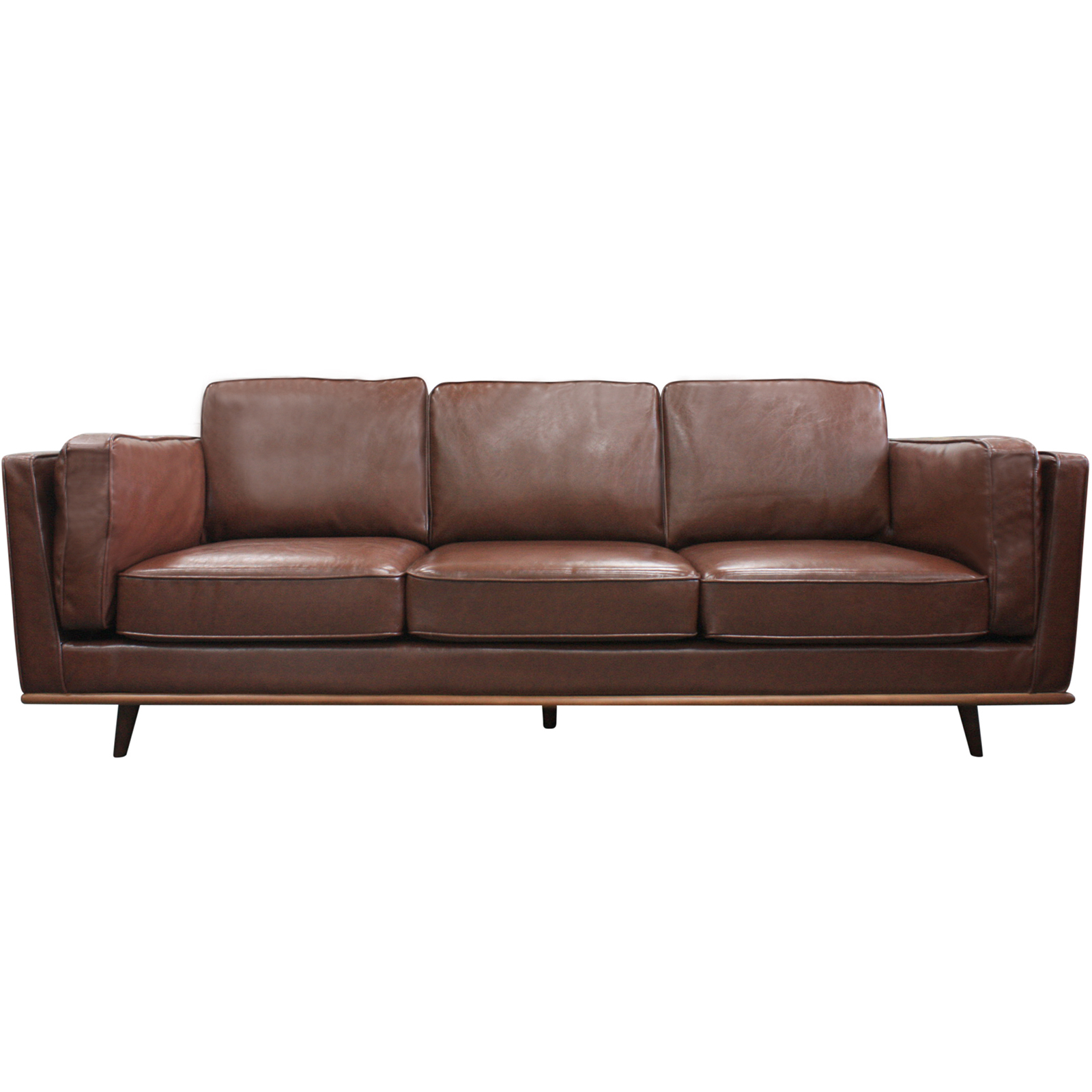 Southern Stylers Brown Brooklyn Faux Leather 3 Seater Sofa Brown Brooklyn Faux Leather
