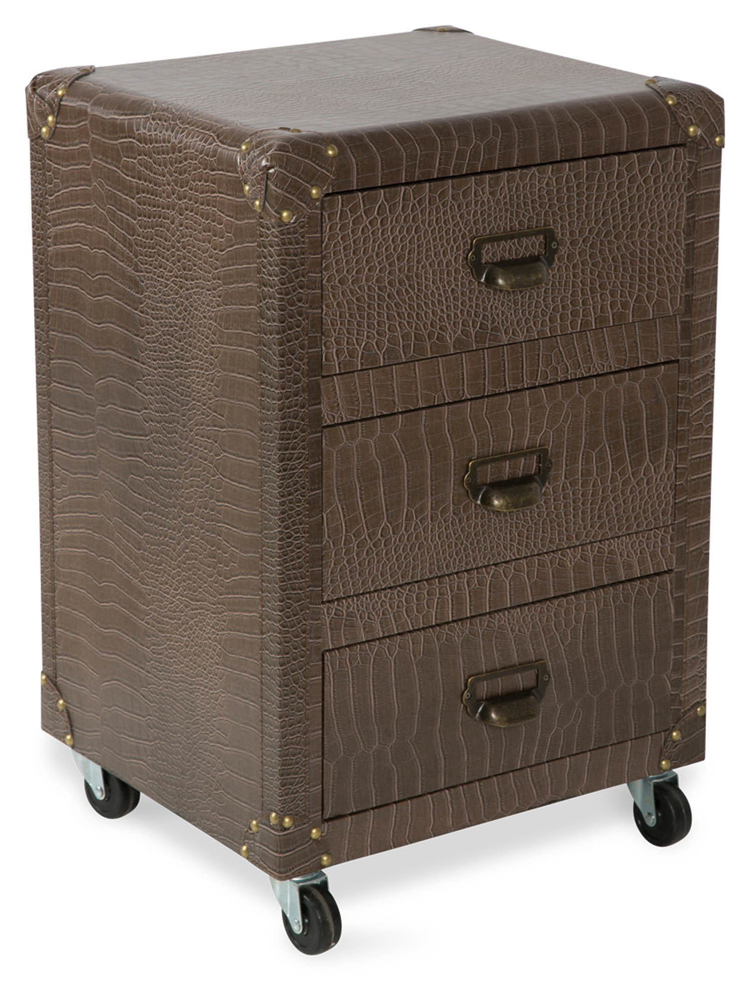 Lifestyle Traders 3 Drawer New York Faux Leather Bedside Unit