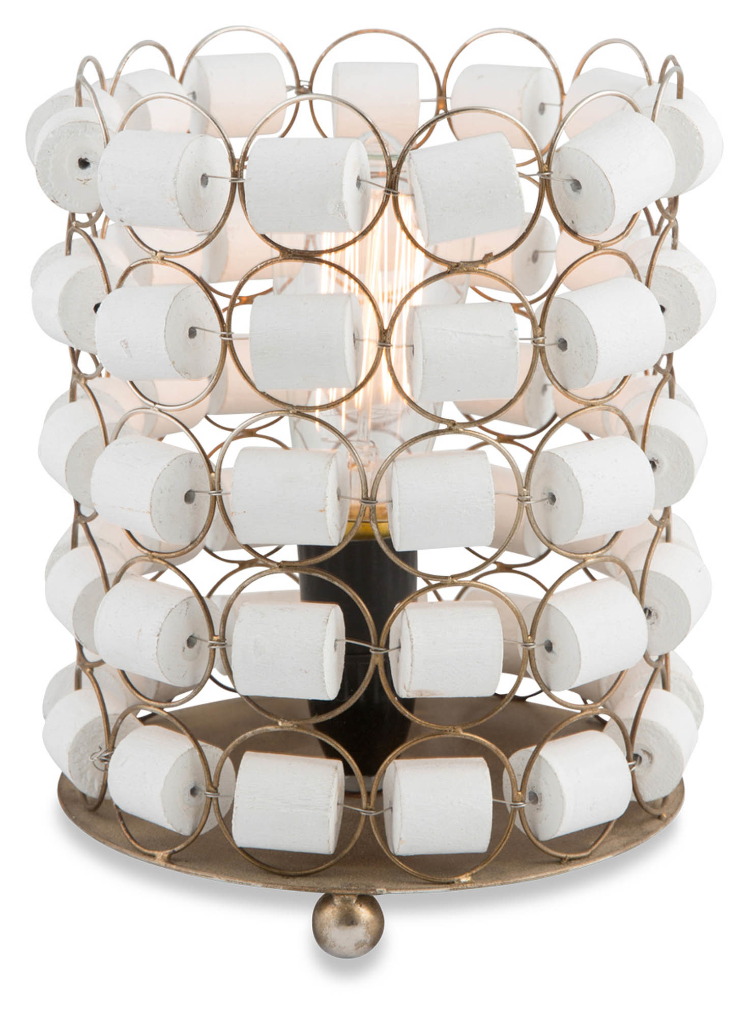 Iron Wood Beaded Table Lamp