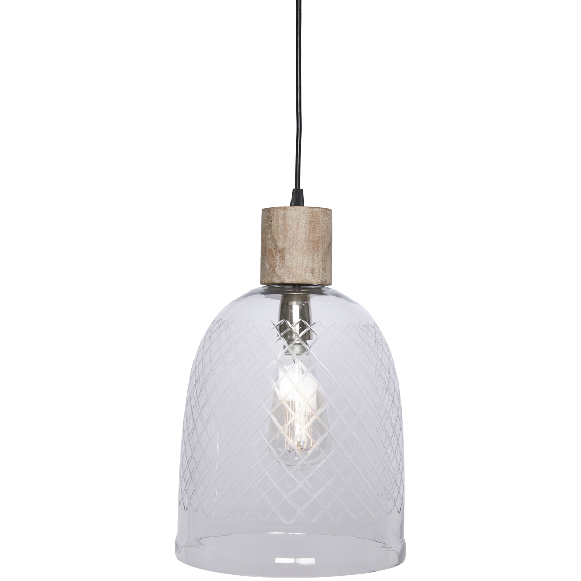 Curved Byron Cut Glass Pendant Light