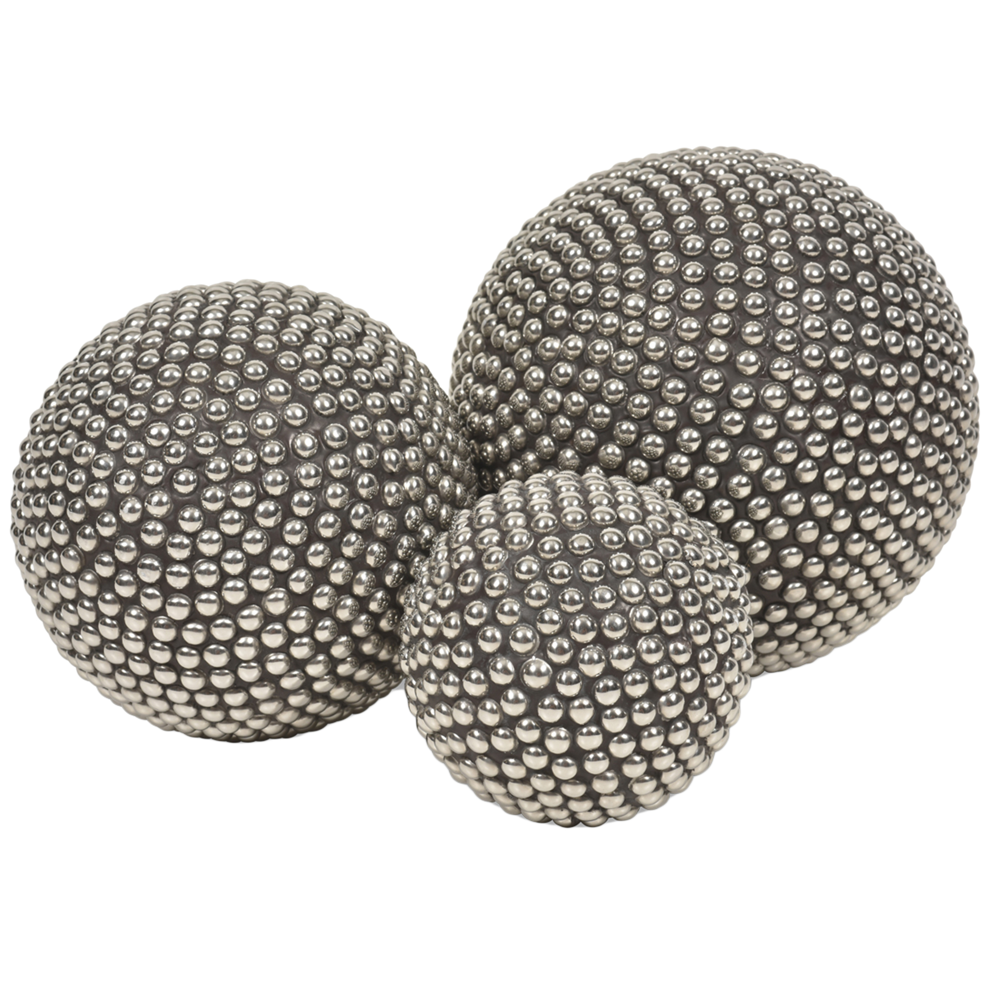 3 Piece Dotted Steel Decorative Ball Set Temple Webster