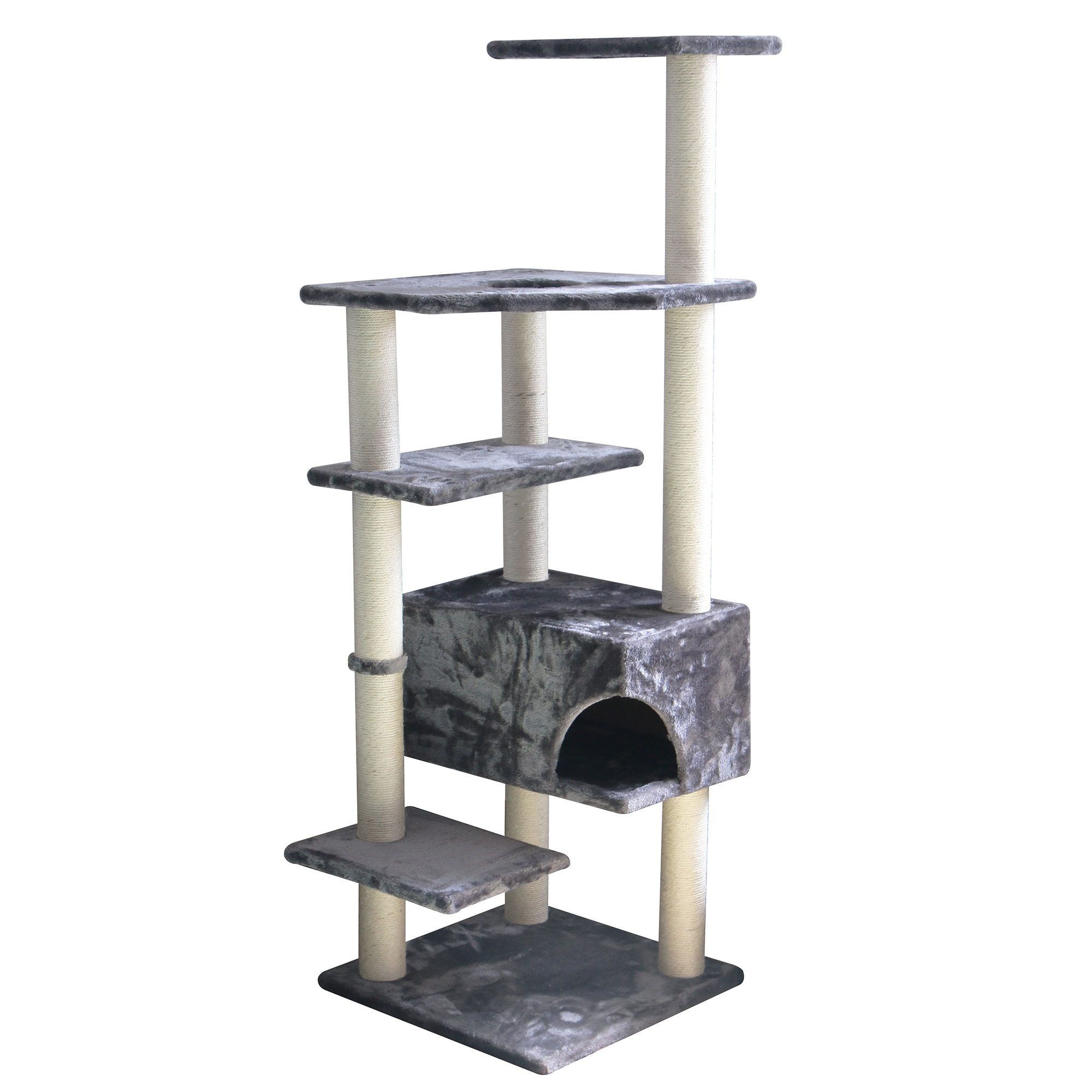 cat tower grey
