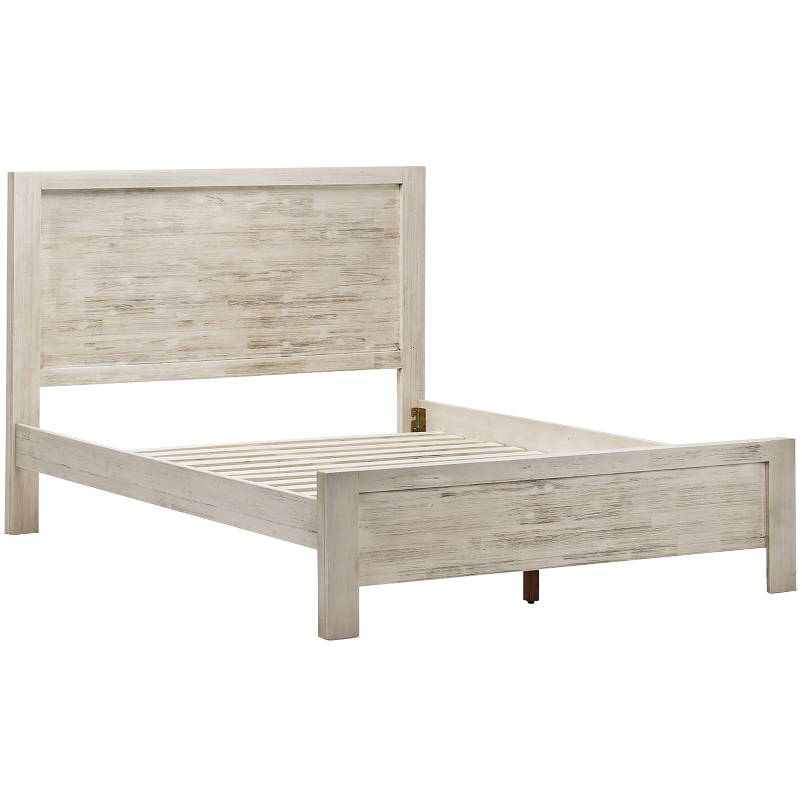 NEW White Wash Arya Acacia Wood Queen Bed Frame - Continental Designs ...
