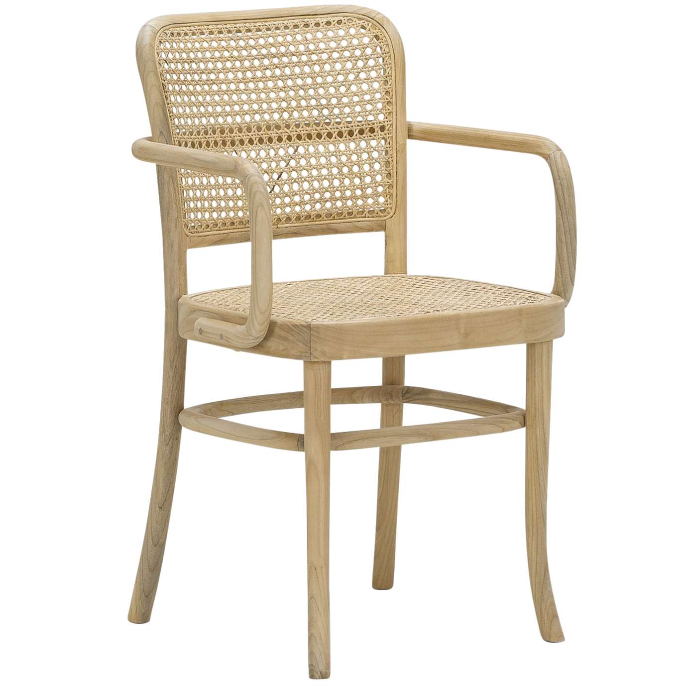 details about new samira teak  cane dining chair with arms