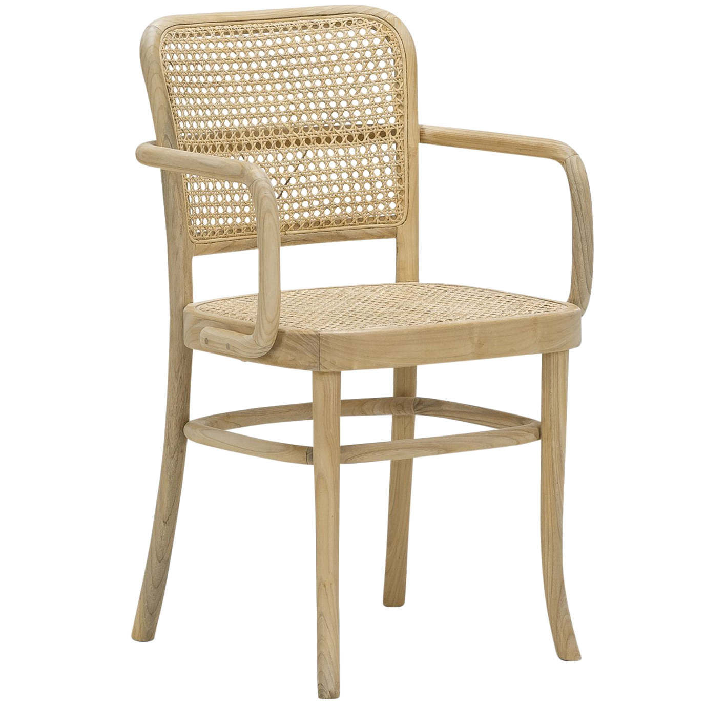 Samira Teak Cane Dining Chair With Arms Temple Webster
