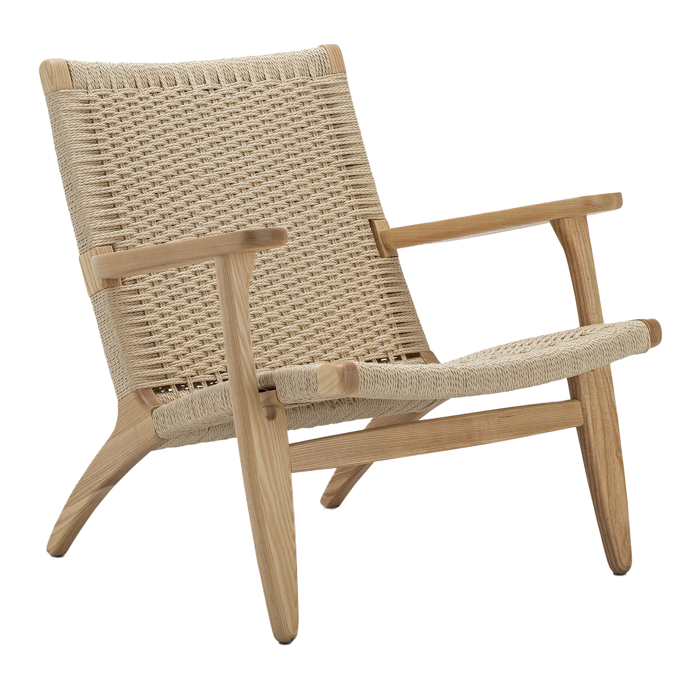 rattan and wood lounge chair