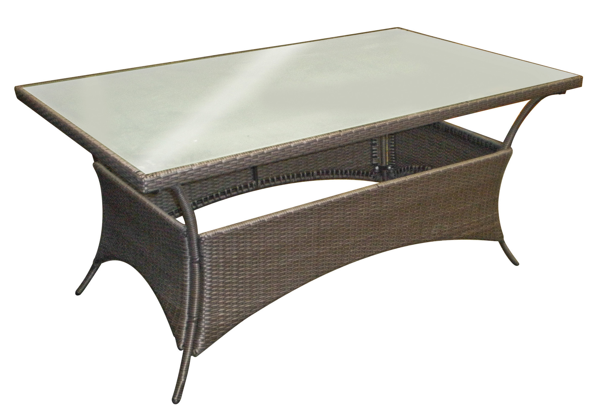 rattan glass outdoor table