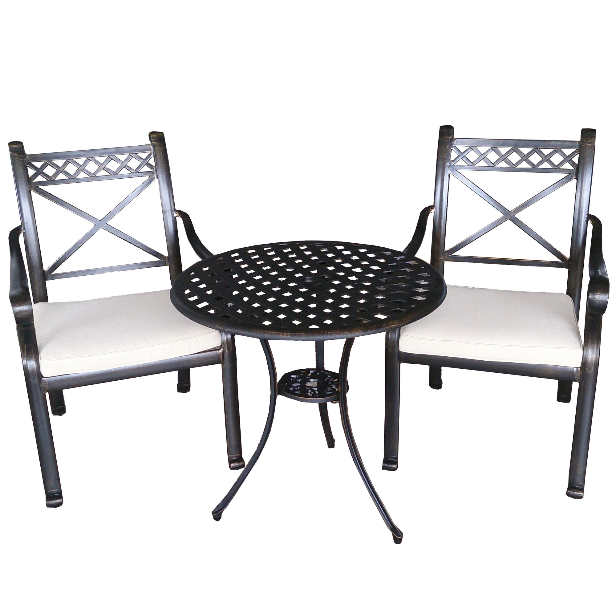 3 piece bistro set cast aluminium