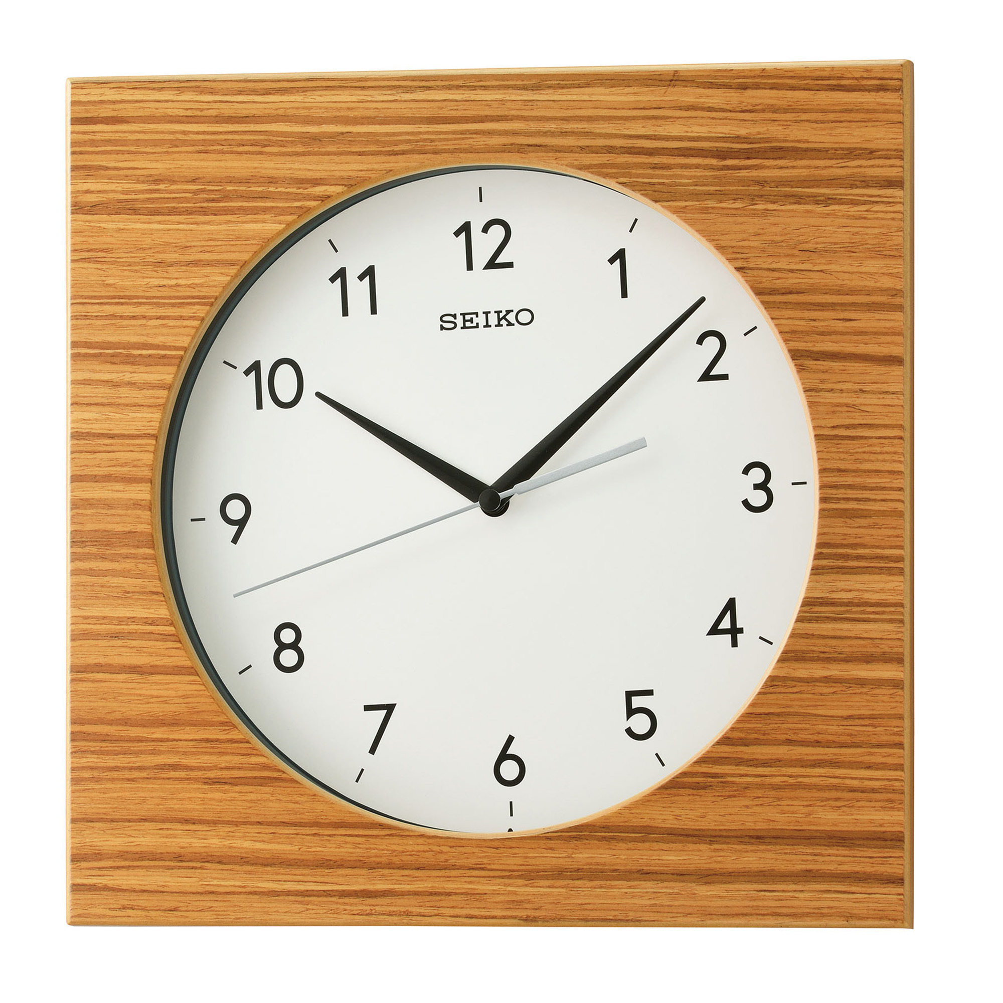 Seiko Square Wooden Wall Clock Temple Webster