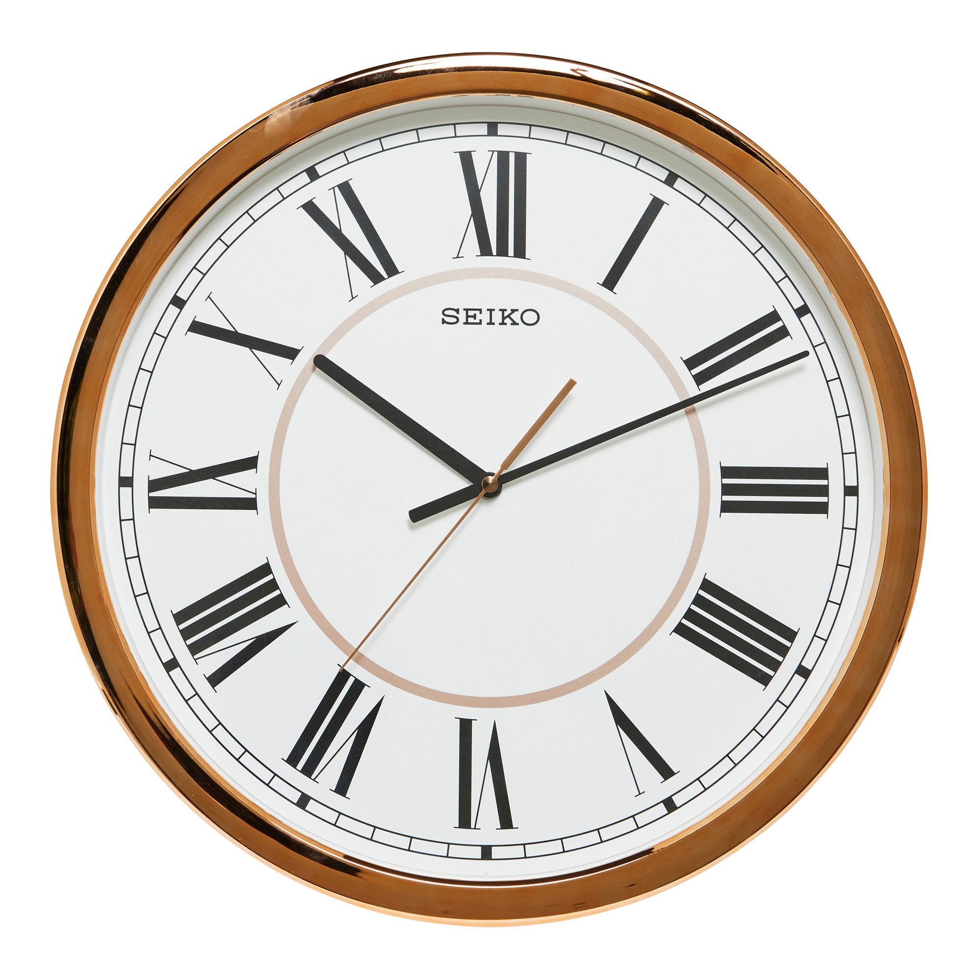 SeikoClocks 40cm Metallic Rose Gold Seiko Wall Clock | Temple & Webster
