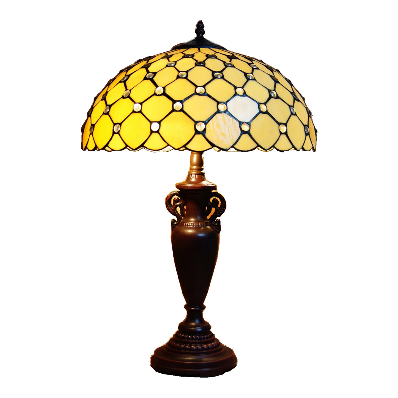 Large Amber Raindrop Table Lamp