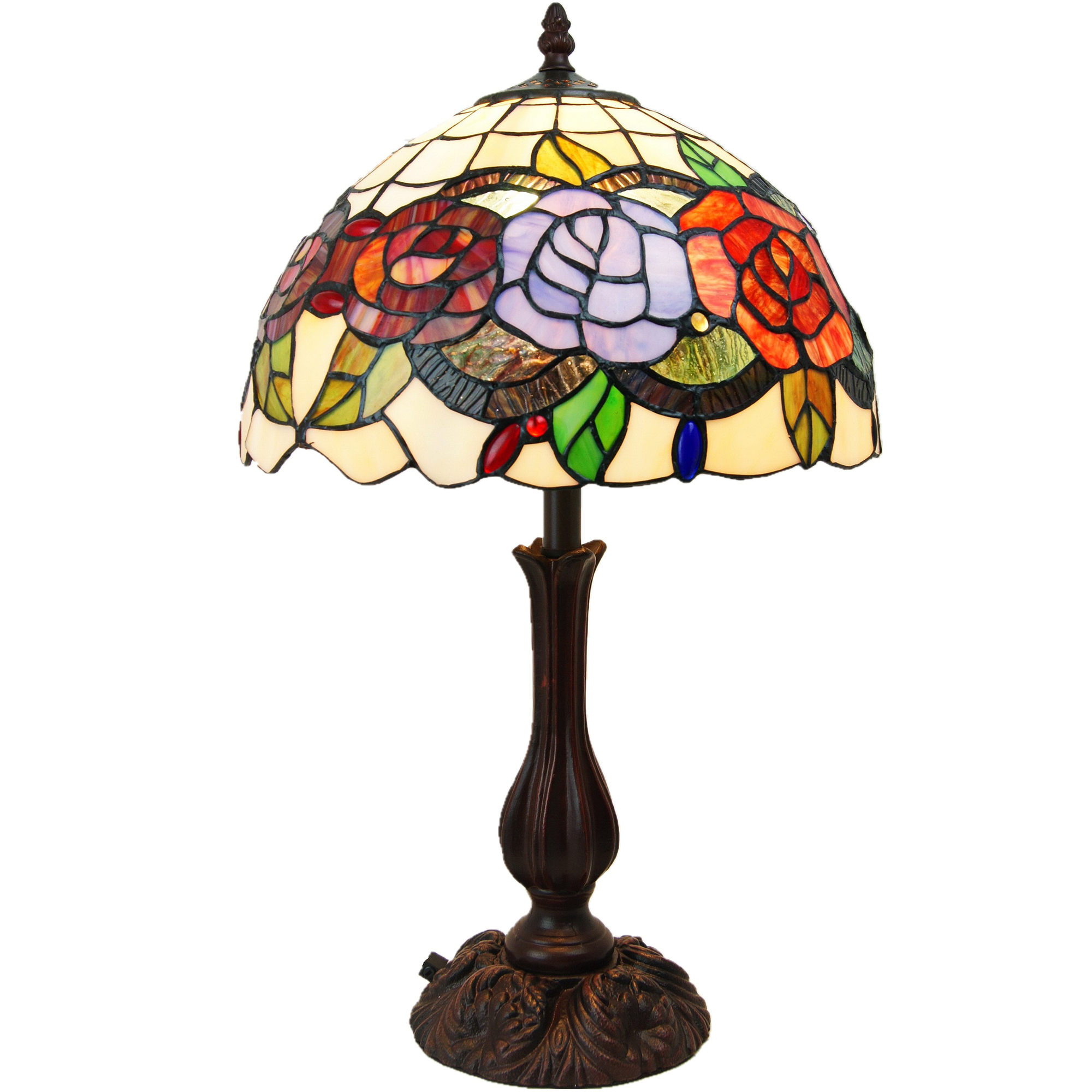 Rose Leadlight Style Table Lamp, Antique Style Table Lamps Australia
