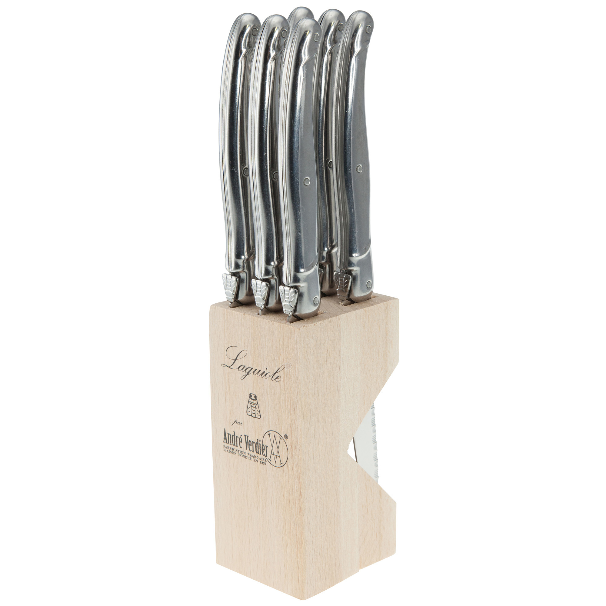 silver knife block