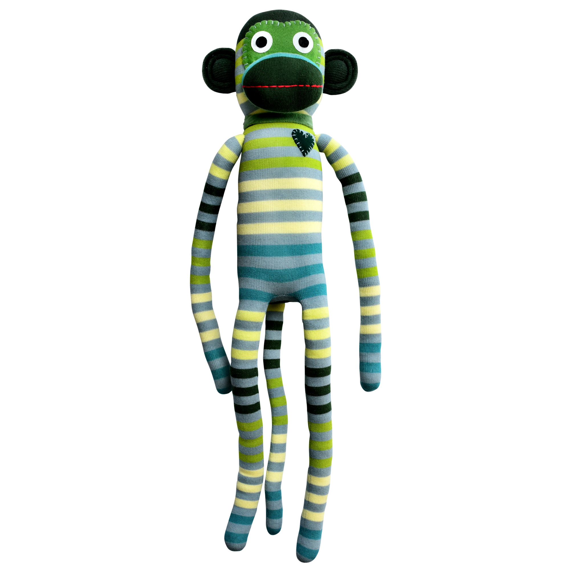 striped stuffed monkey