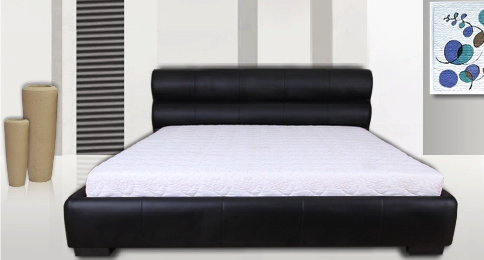 Italian Design Hublot Pu Leather Wooden Bed Frame