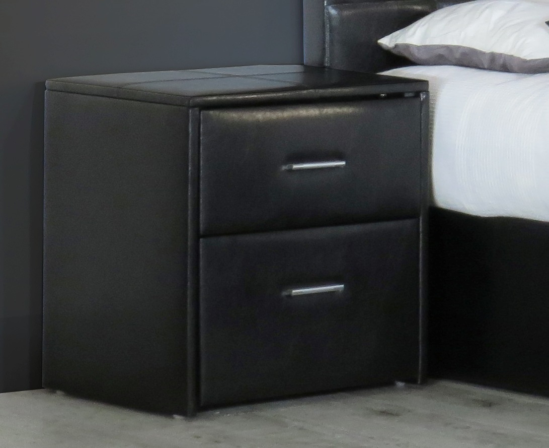 Faux Leather Bedside Table, Faux Leather Bedside Tables With Glass Top
