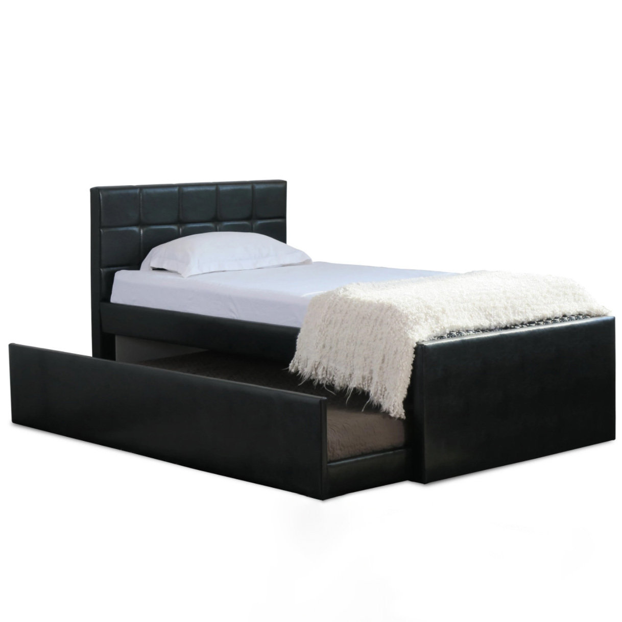 Rawson Co Vivian King Single Faux Leather Trundle Bed Temple Webster Rawson Co Vivian King Single Faux, King Trundle Bed
