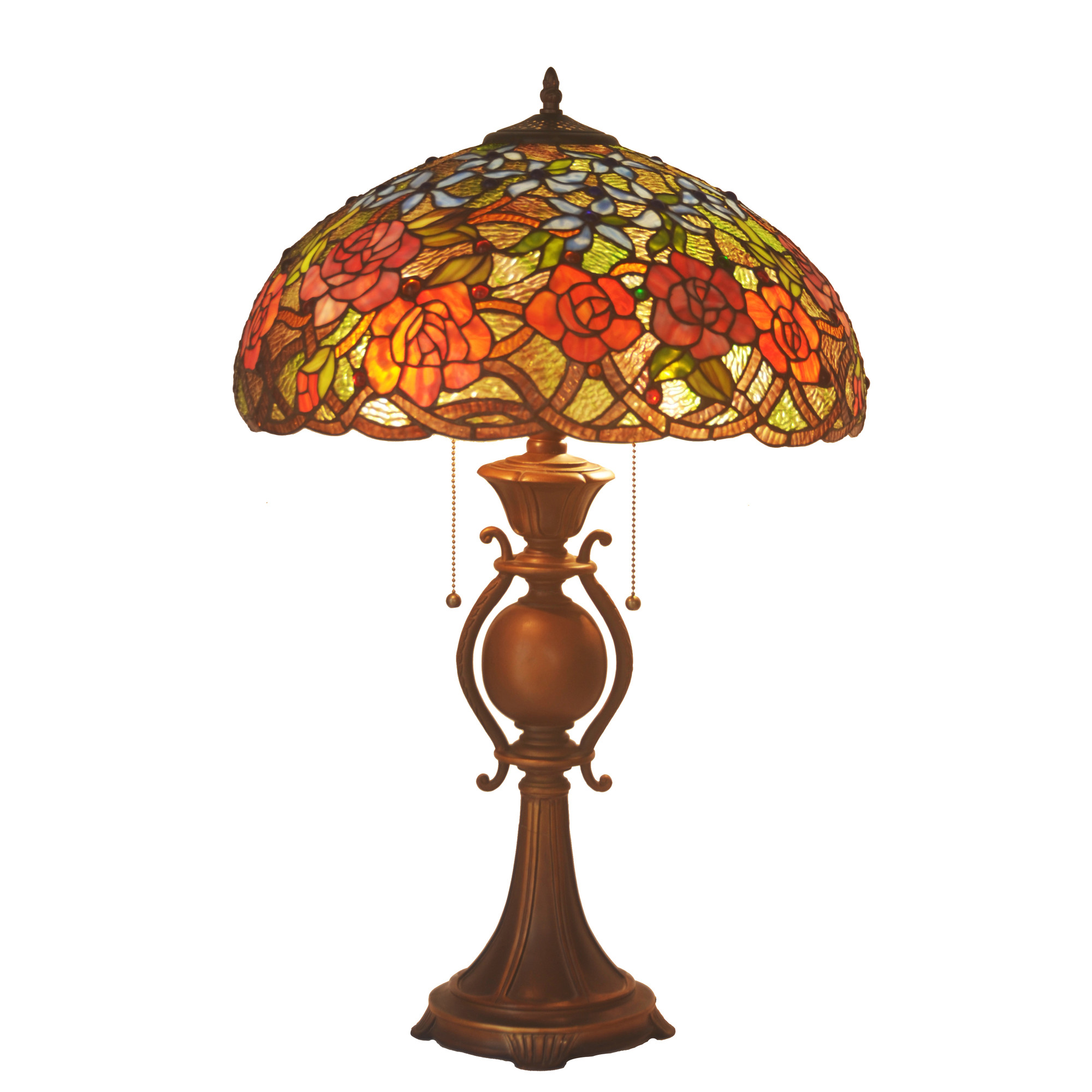 Stained Glass Roses Table Lamp Temple Webster Sku Bing1395 Stained Glass Roses Table Lamp Is Also Sometimes Listed Under The Following Manufacturer Numbers T 278 18