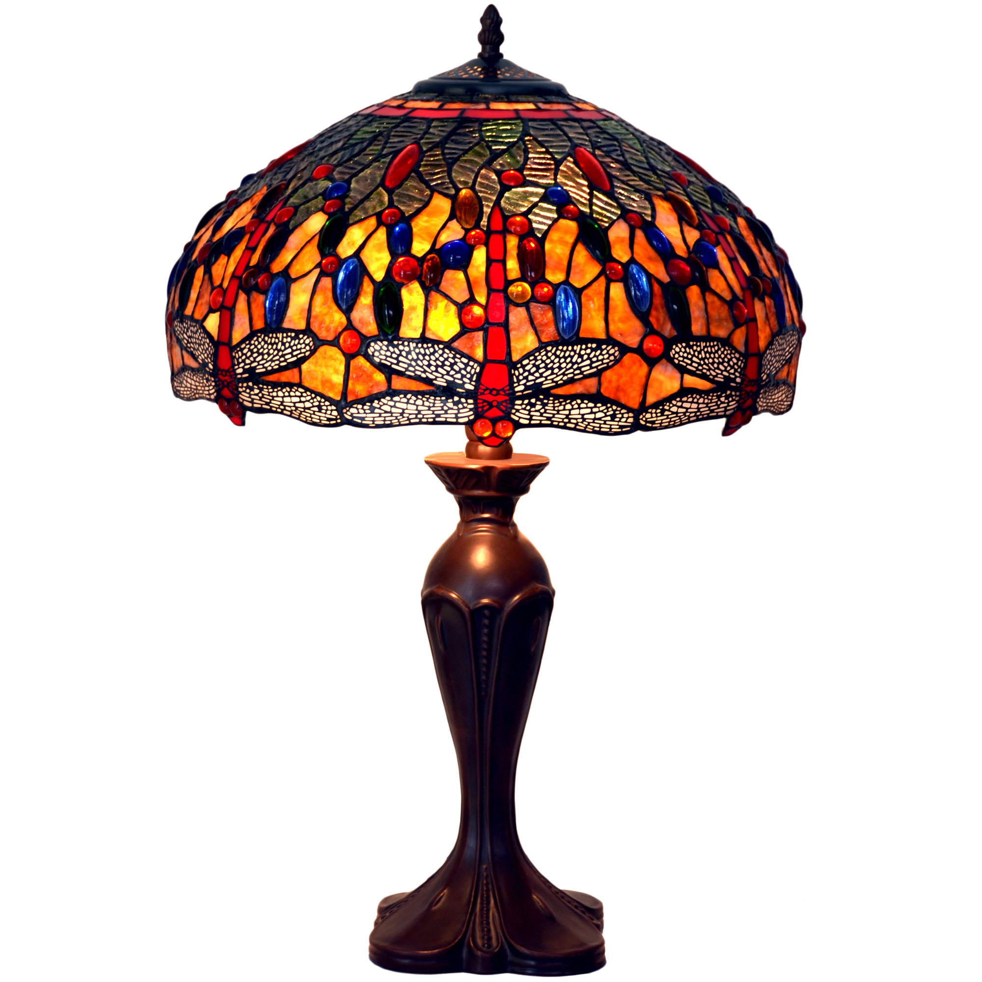 Tiffany Emporium Amartya Leadlight Dragonfly Tiffany Table Lamp