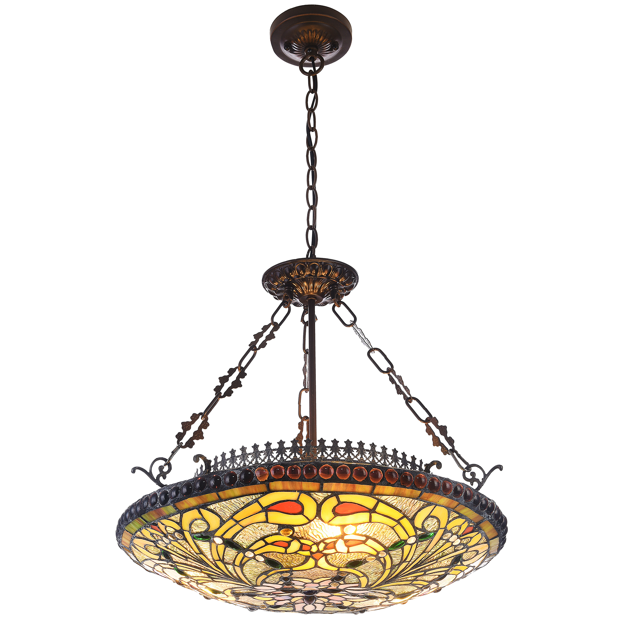 Tiffany Emporium Peacock Feather Kensington Pendant Light