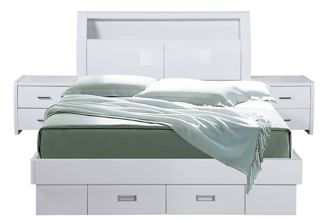 Waverley White Gloss Double Bed Temple Webster