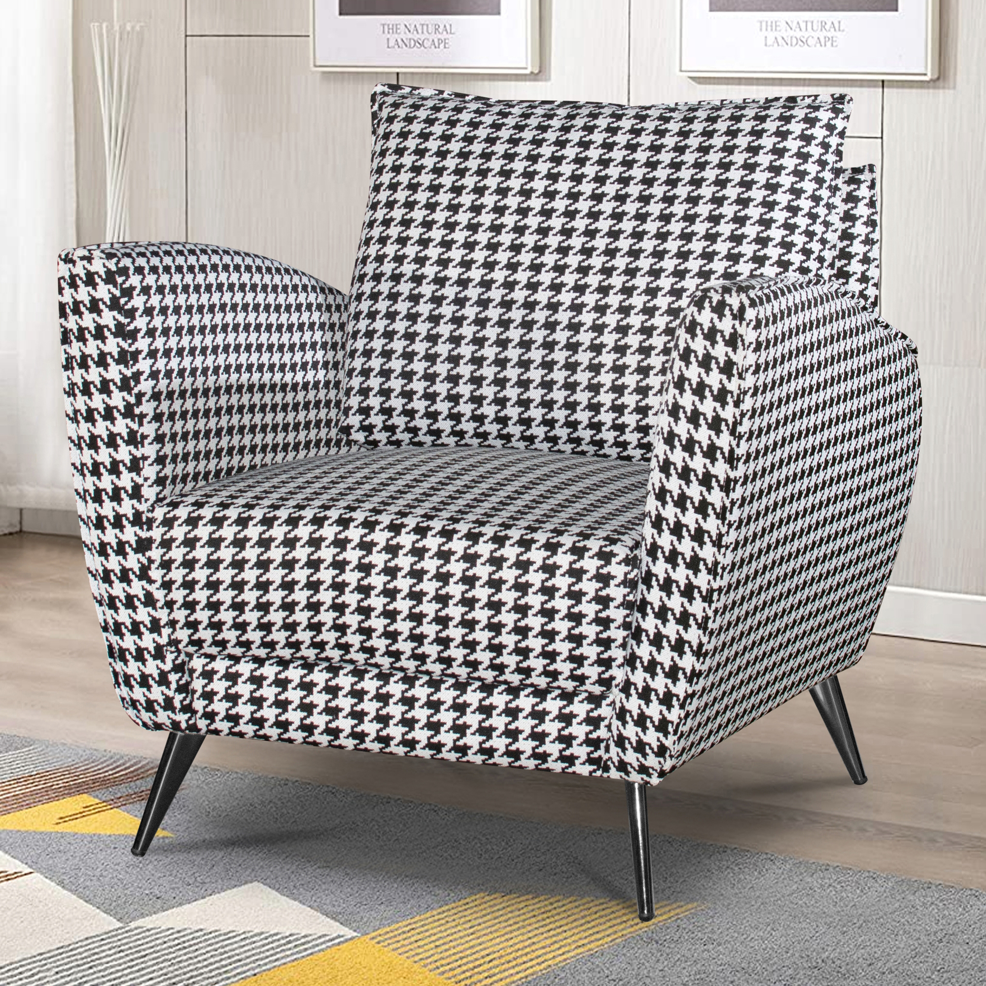 houndstooth fabric chair