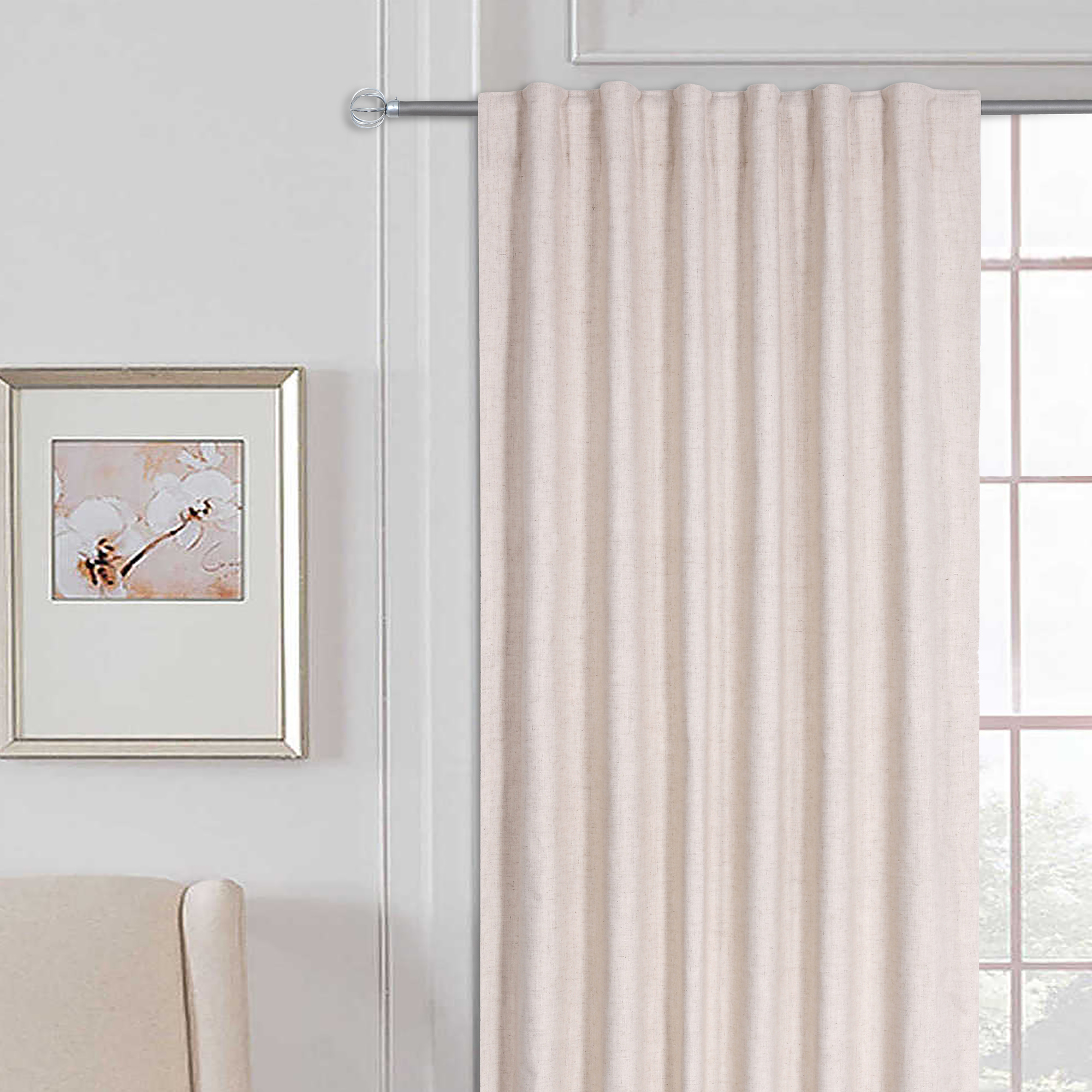 Essentially Homeliving Linen Single Panel Concealed Tab Top