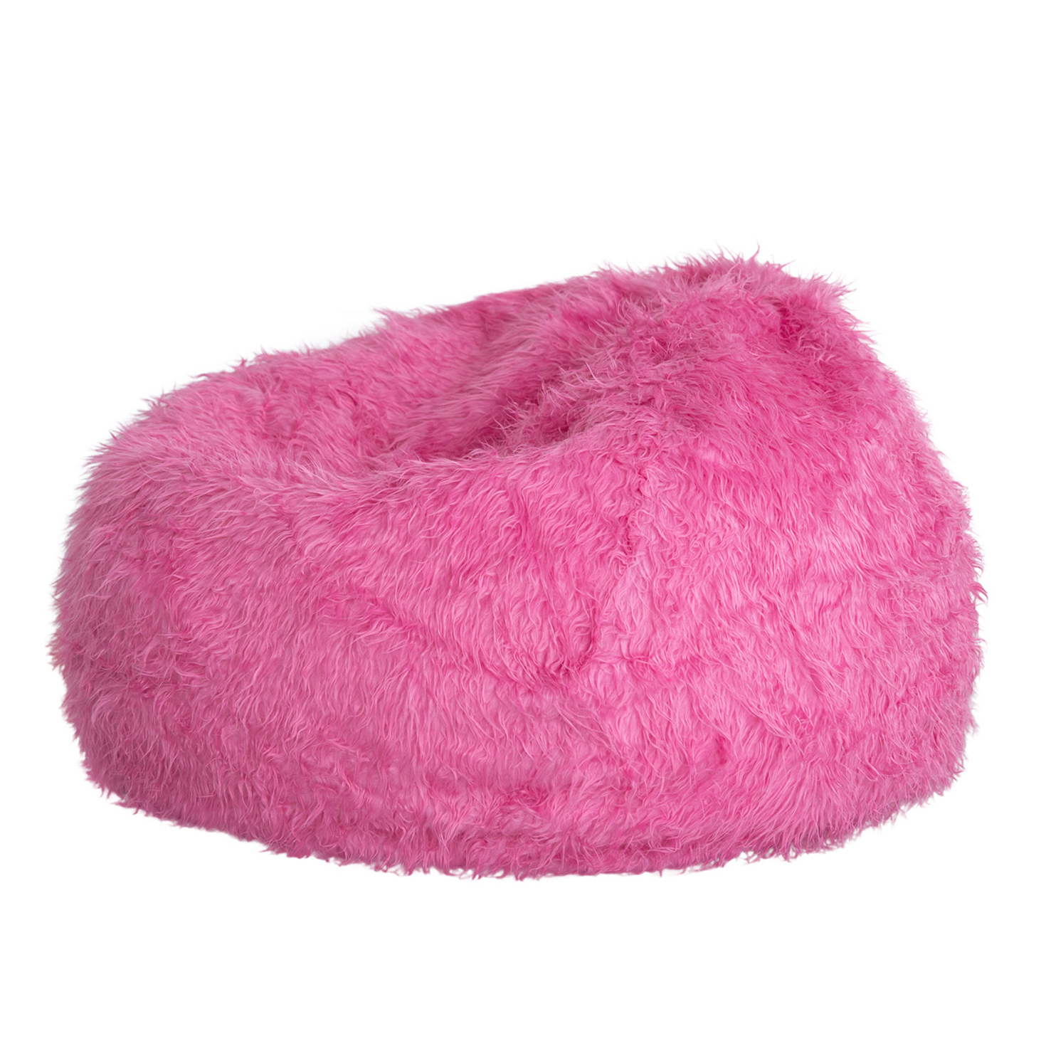 pink fluffy bean bag cover