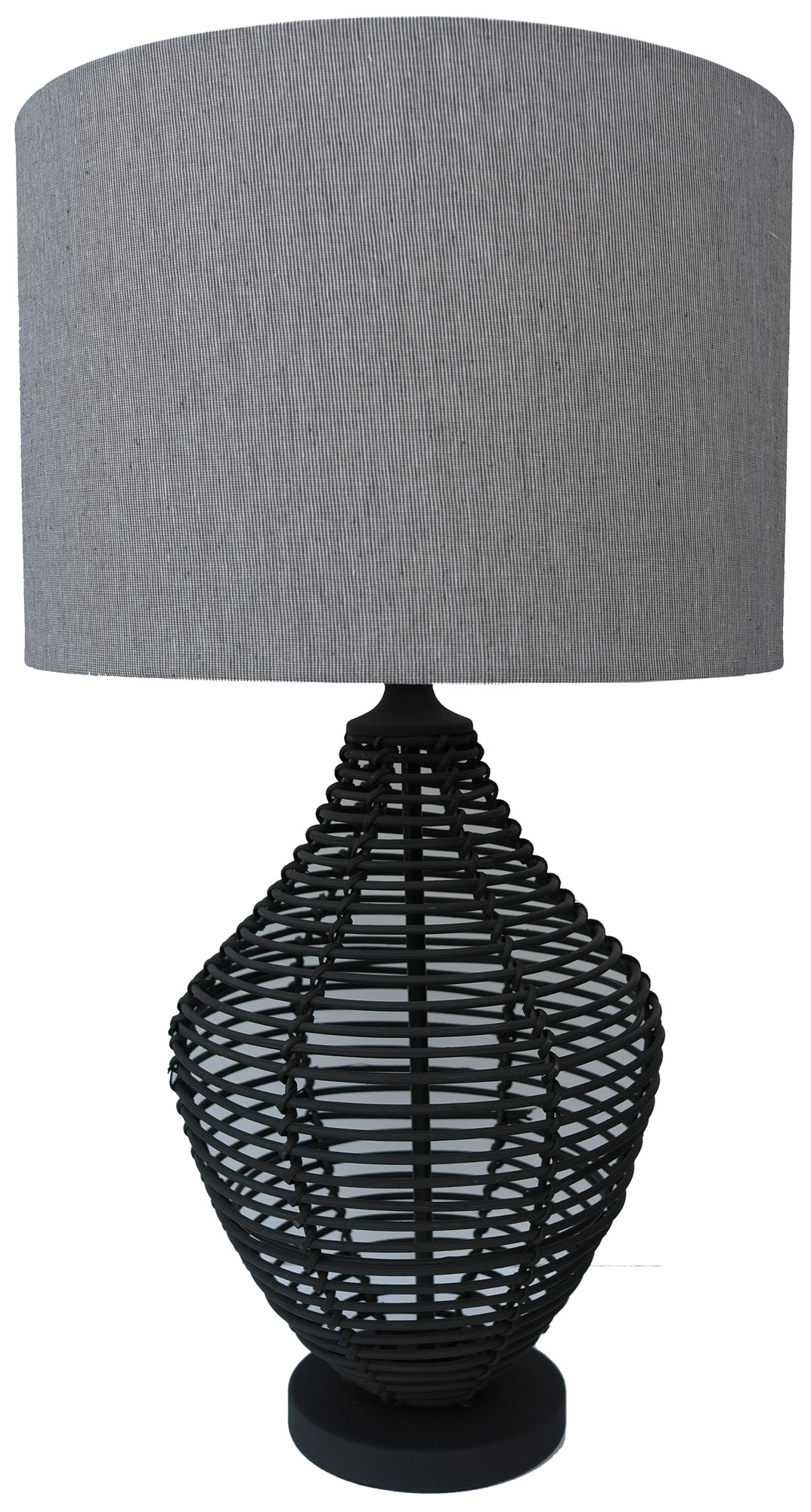 black rattan table lamp
