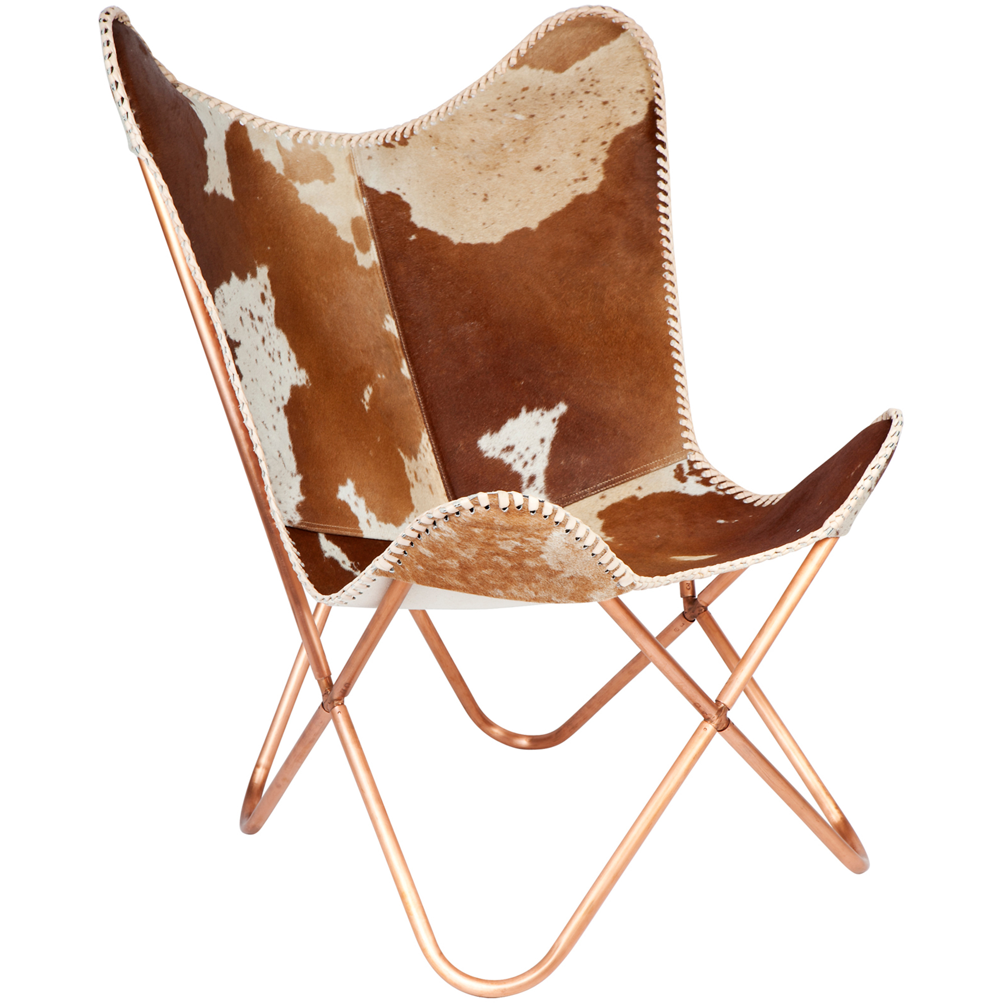 camel leather butterfly chair