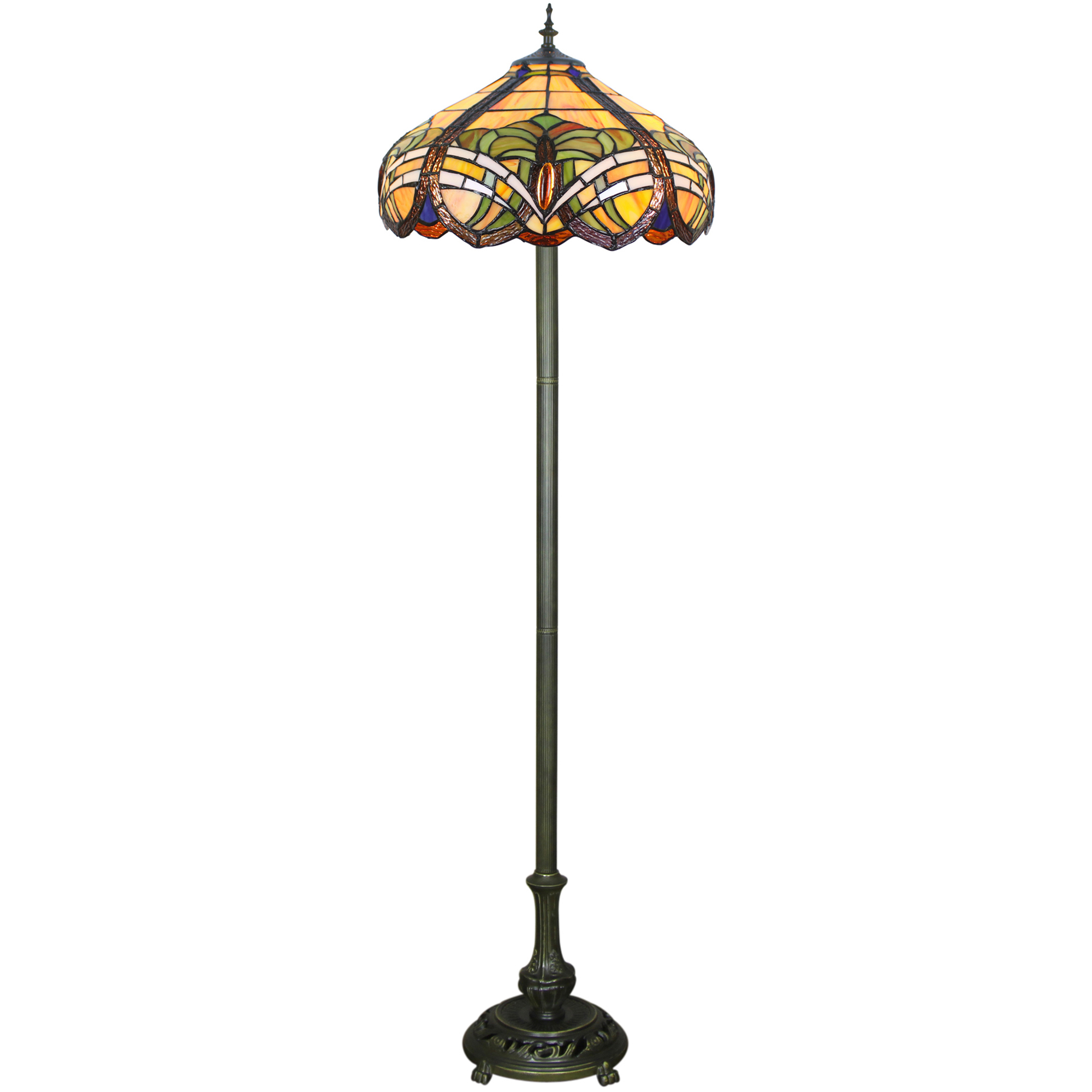 Forest Tiffany Baroque Tiffany-Style Floor Lamp | Temple & Webster