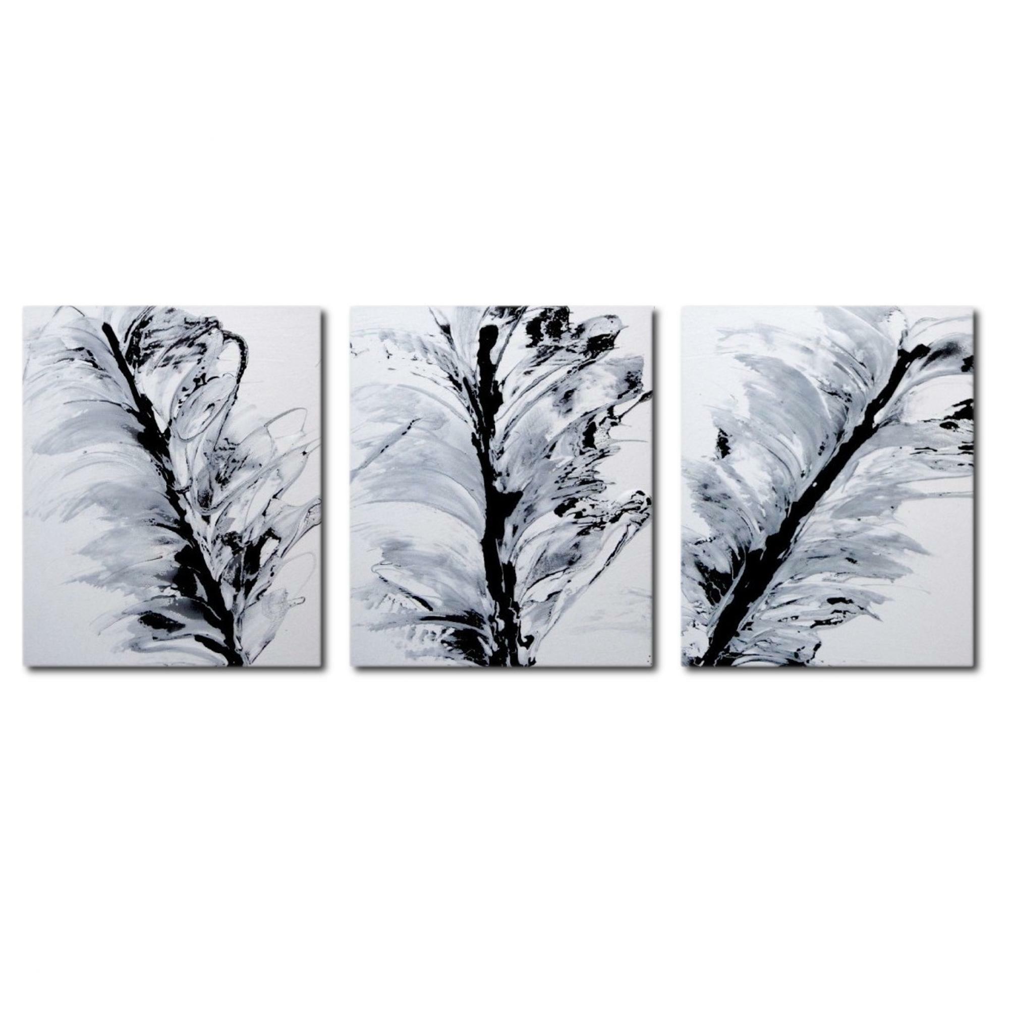 Decor Abstract Art 3 Piece Abstract Canvas Painting In Black White Reviews Temple Webster