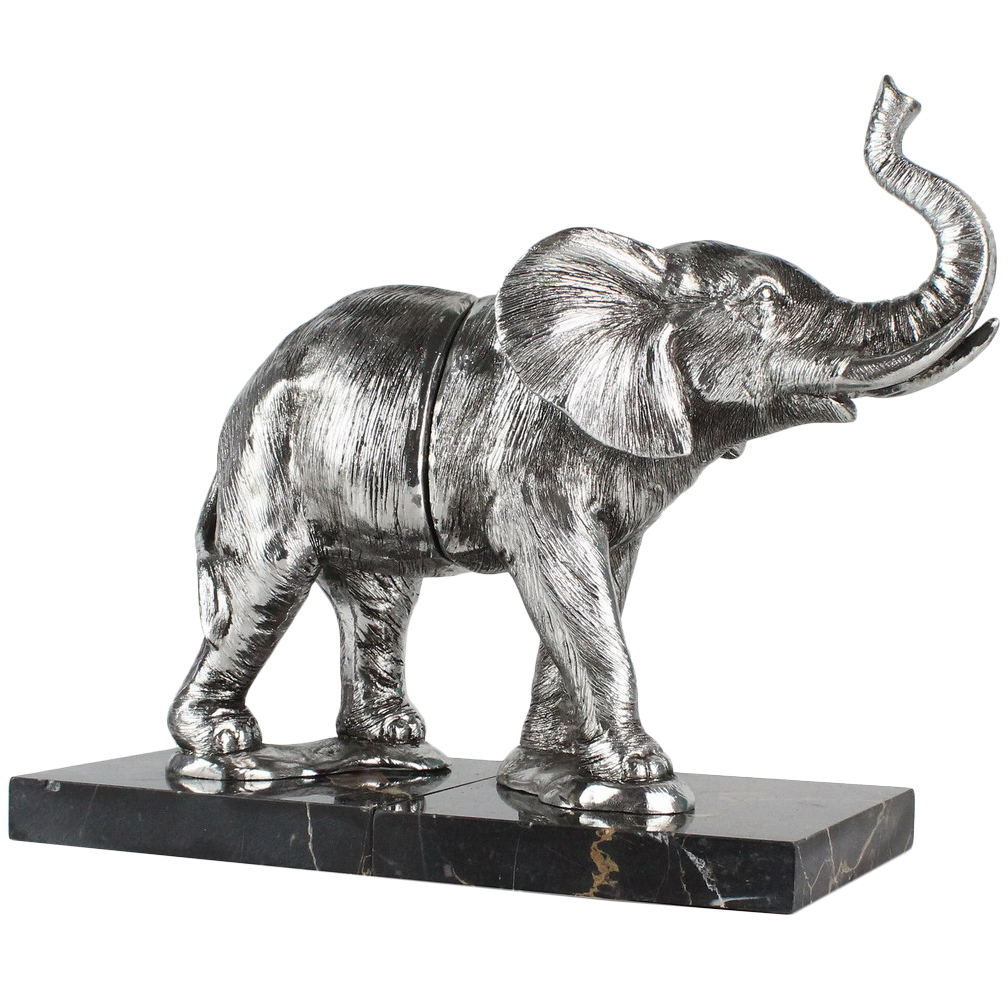 Global Gatherings Silver Elephant Marble-Based Bookends & Reviews ...