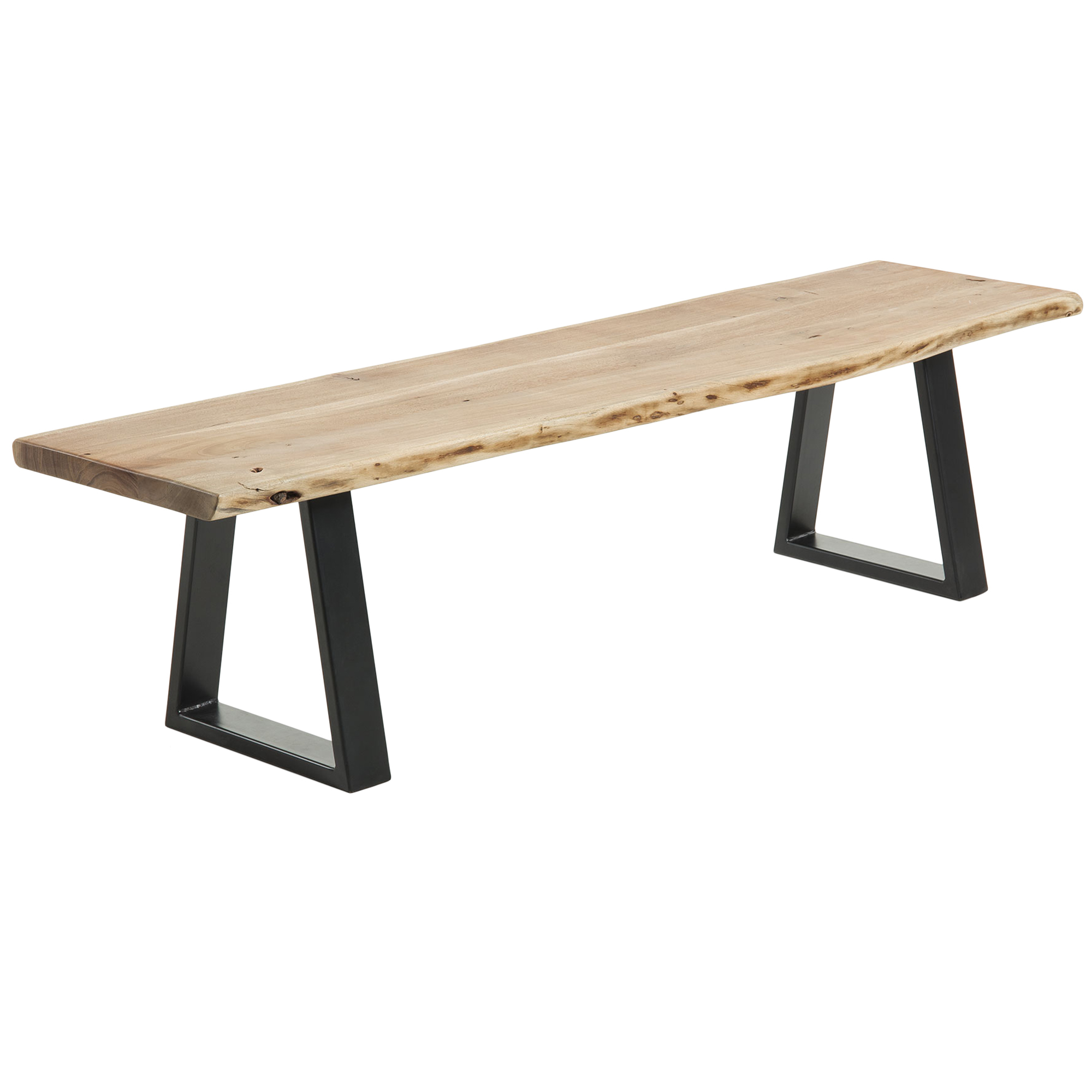 New Drava Acacia Wood Metal Bench Linea Furniture Dining