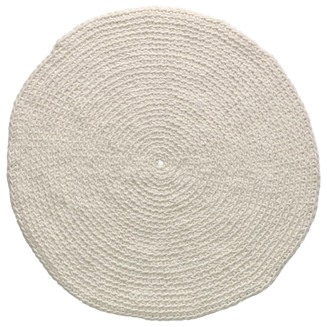 White Eileen Hand Knotted Wool Round Rug Temple Webster