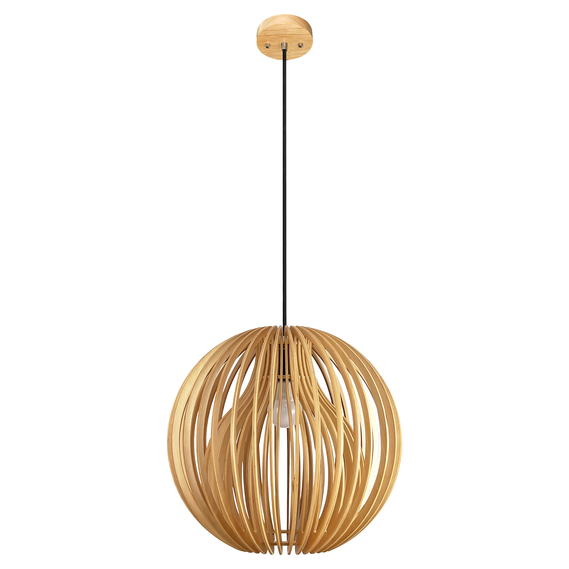 wooden pendant light fitting