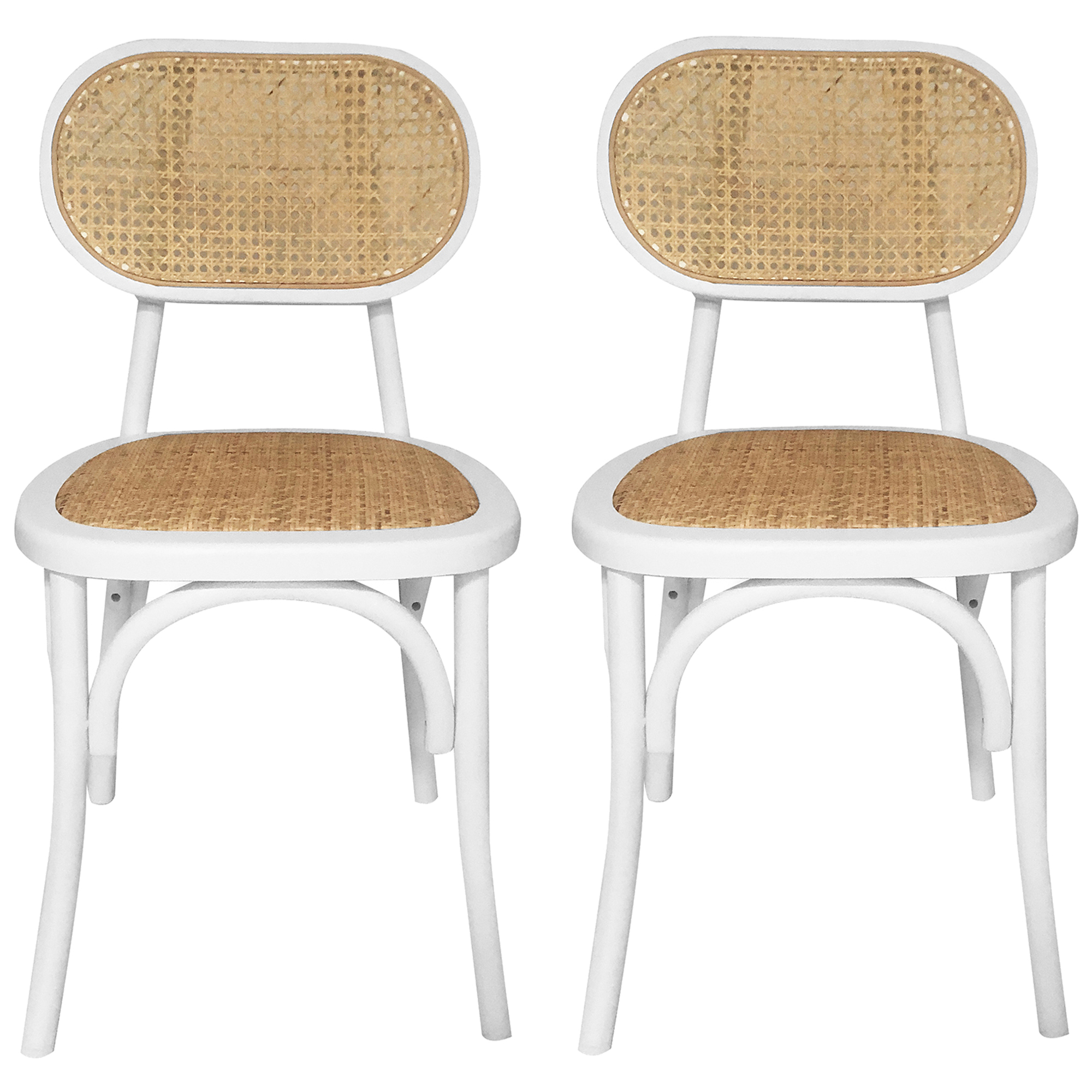 White Ishana Rattan Dining Chairs Temple Webster