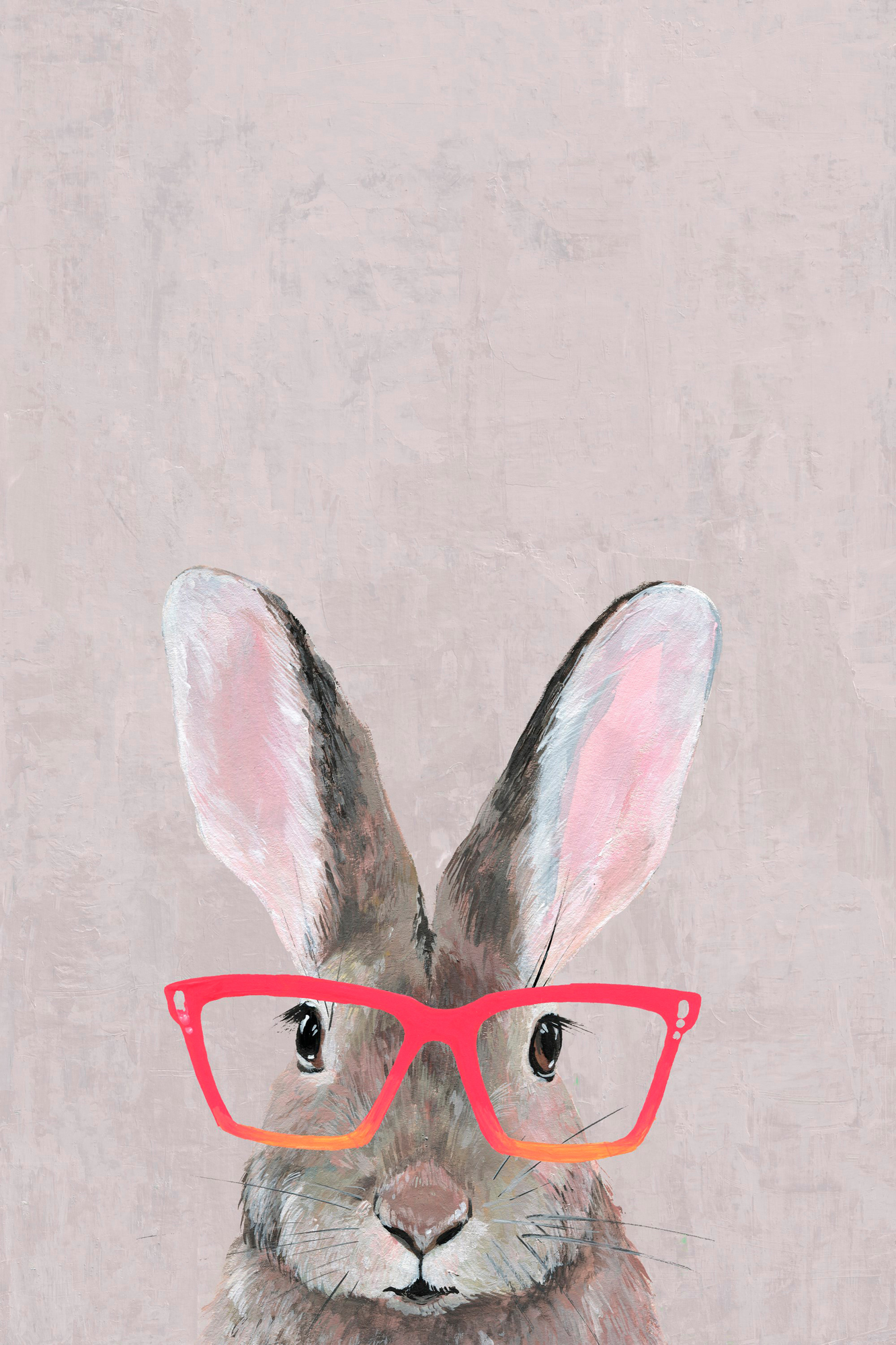 Marmont Hill Hare With Red Glasses Canvas Wall Art Reviews Temple Webster
