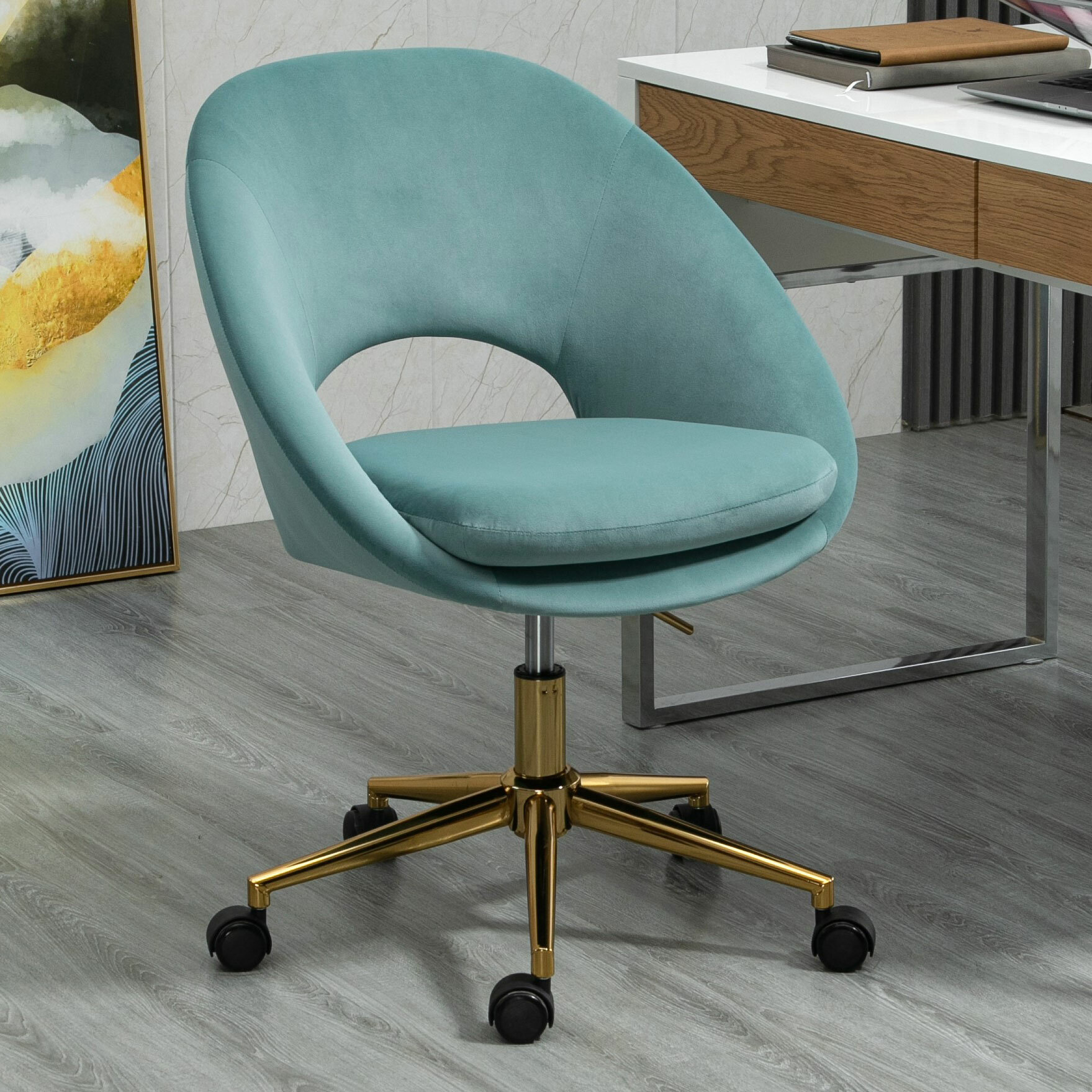 round office chair with wheels