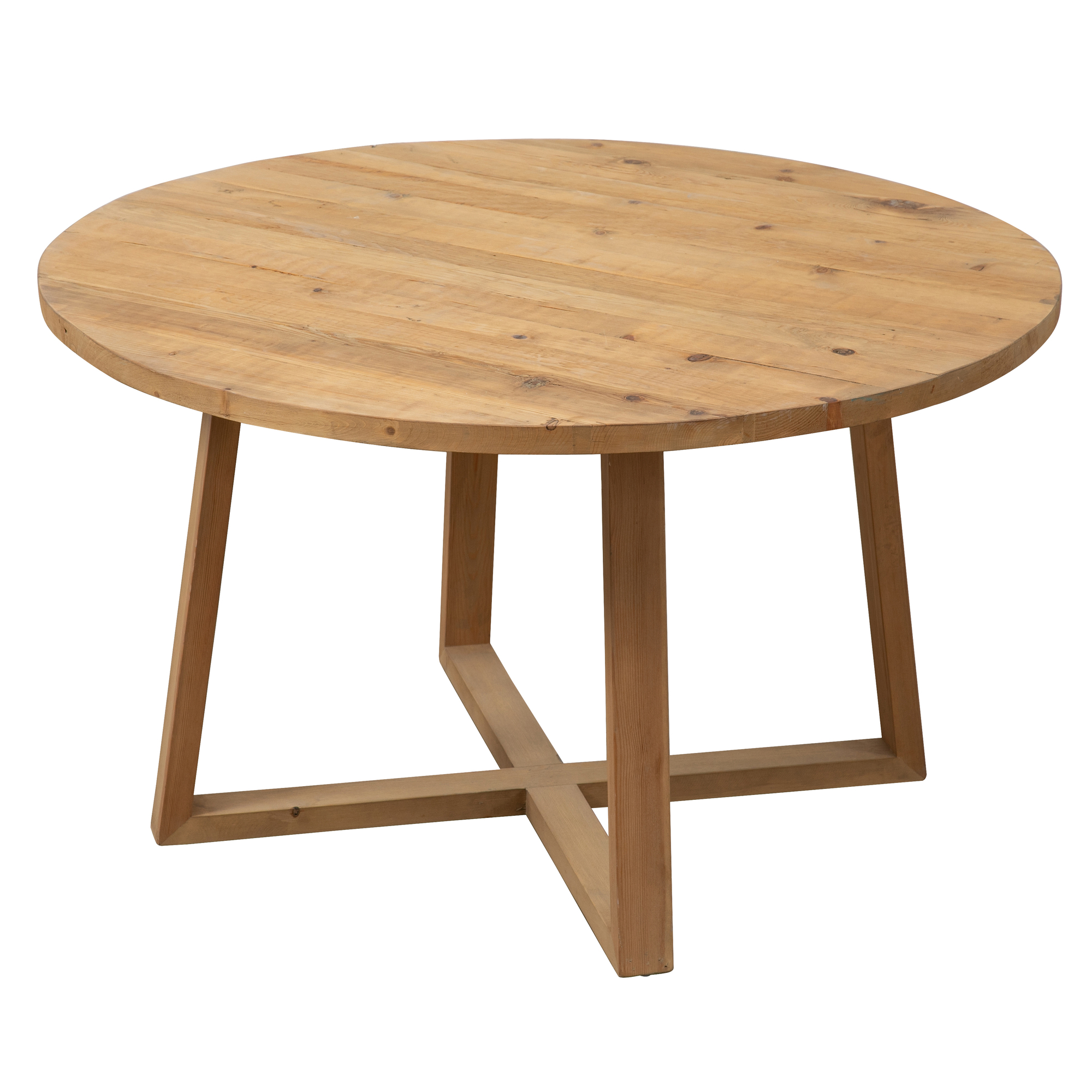 small round pine table