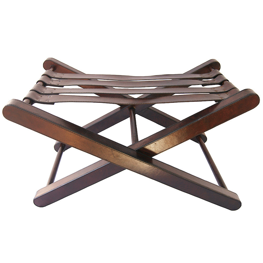 leather luggage rack